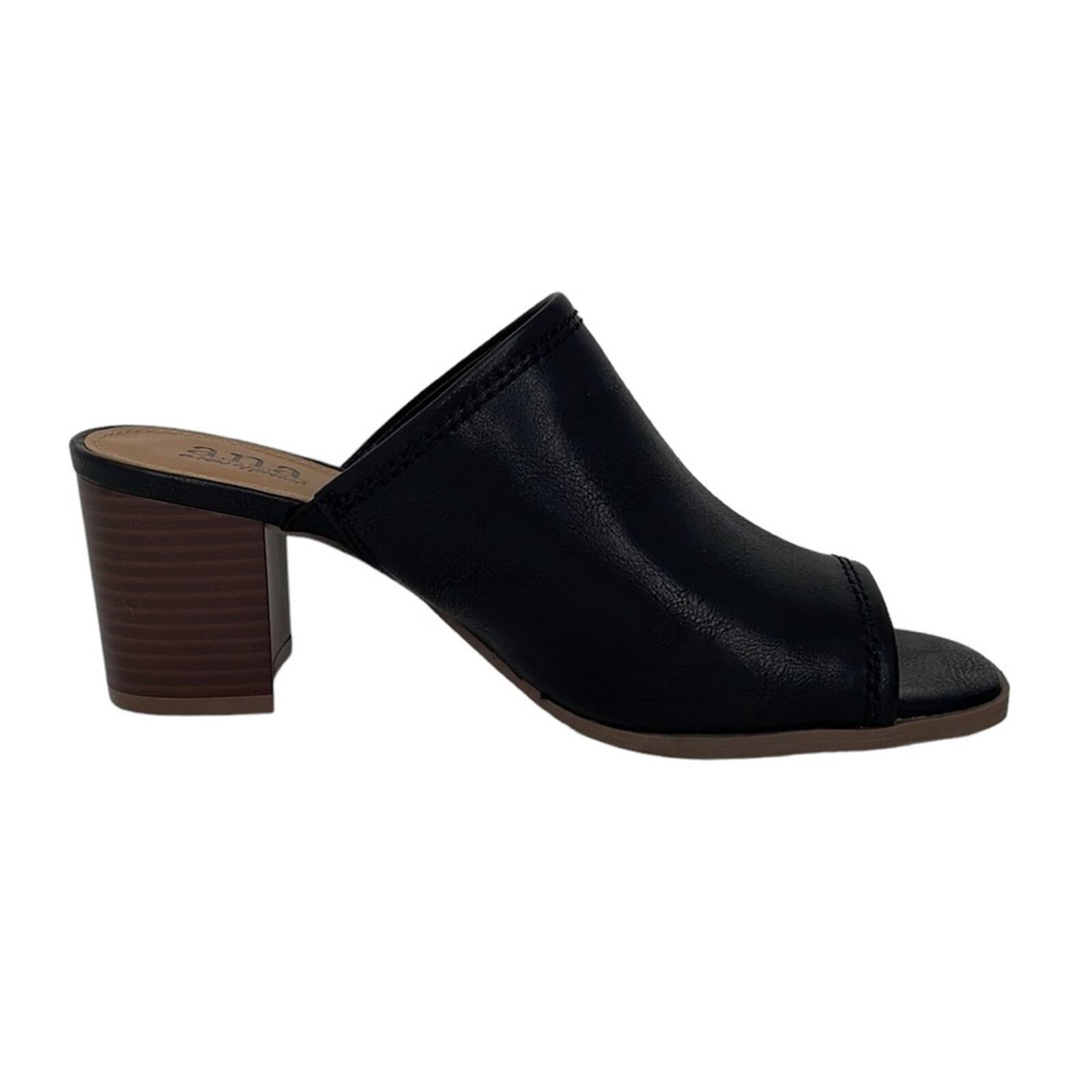 a.n.a Sandals Shoes Heels NWT Open Toe Black Size 6.5 6 1/2