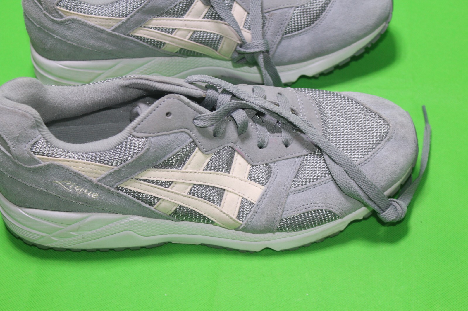 Asics Lique Sz 10.5 Women Gray Leather Synthetic Running Shoes H6KOL