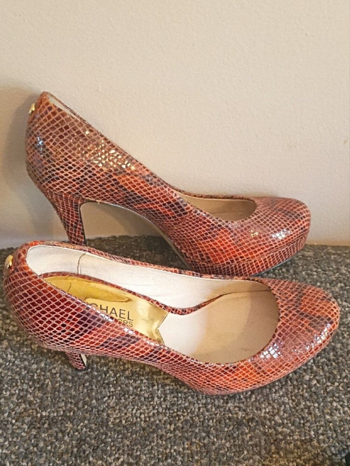 Michael Kors Coral-Pattern Snake Embossed Pumps