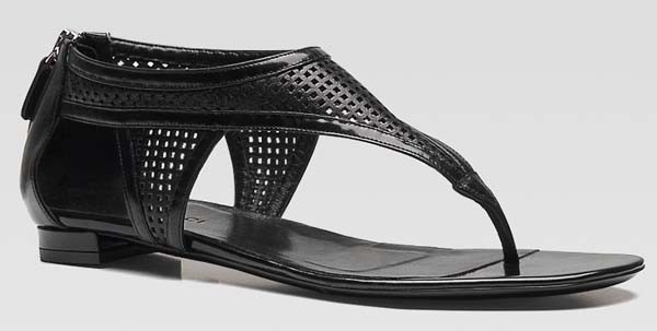 GUCCI KIM AMAZING PERFORATED BLACK LOGO ZIPPER THONGS SANDALS EU 37 I LOVE SHOES