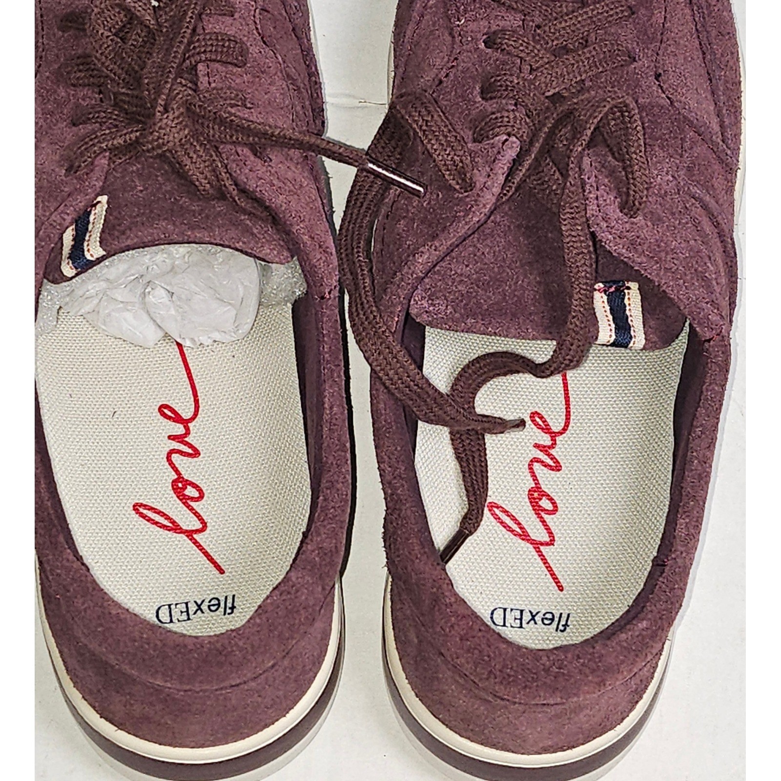 ED Ellen DeGeneres Akemi True Merlot Suede Lace Up Sneakers Womens 8.5M EU 38.5