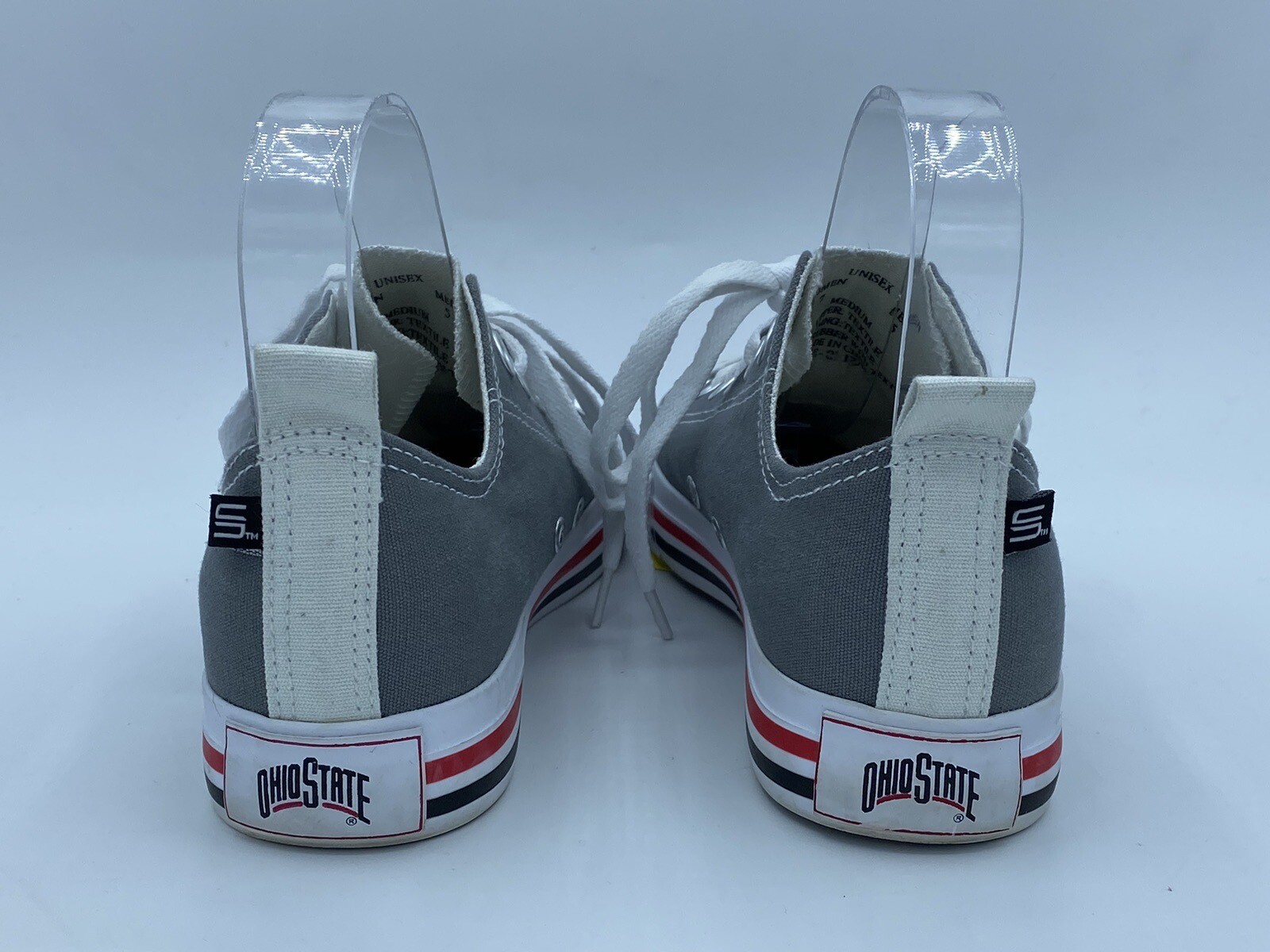 Skicks Ohio State Preowned Womens Gray Canvas «Converse Style»Shoes SIZE 7 M