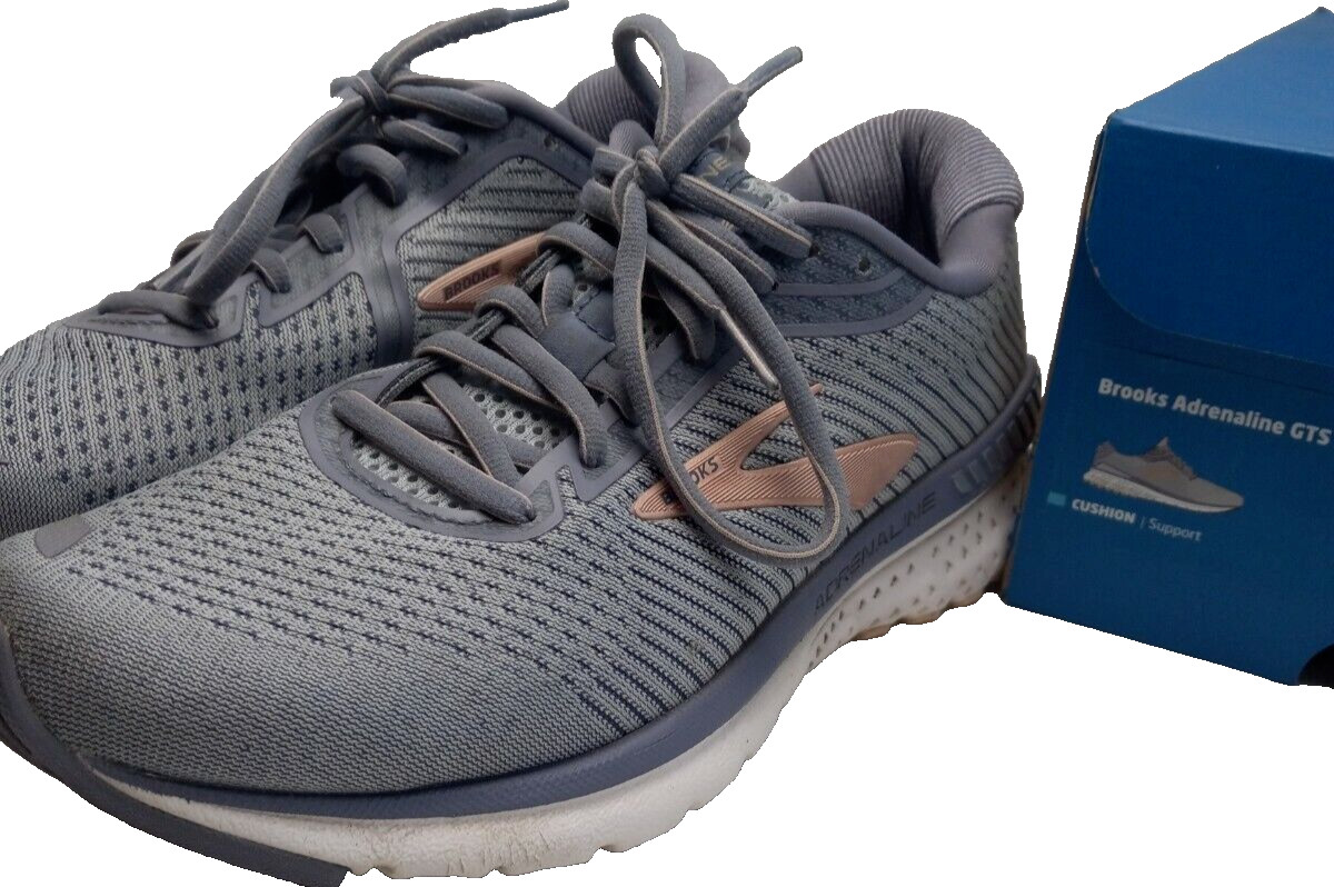 Brooks Adrenaline GTS 20 Gray Running Shoes Womens Sz 8.5 B (see scuff in pic)