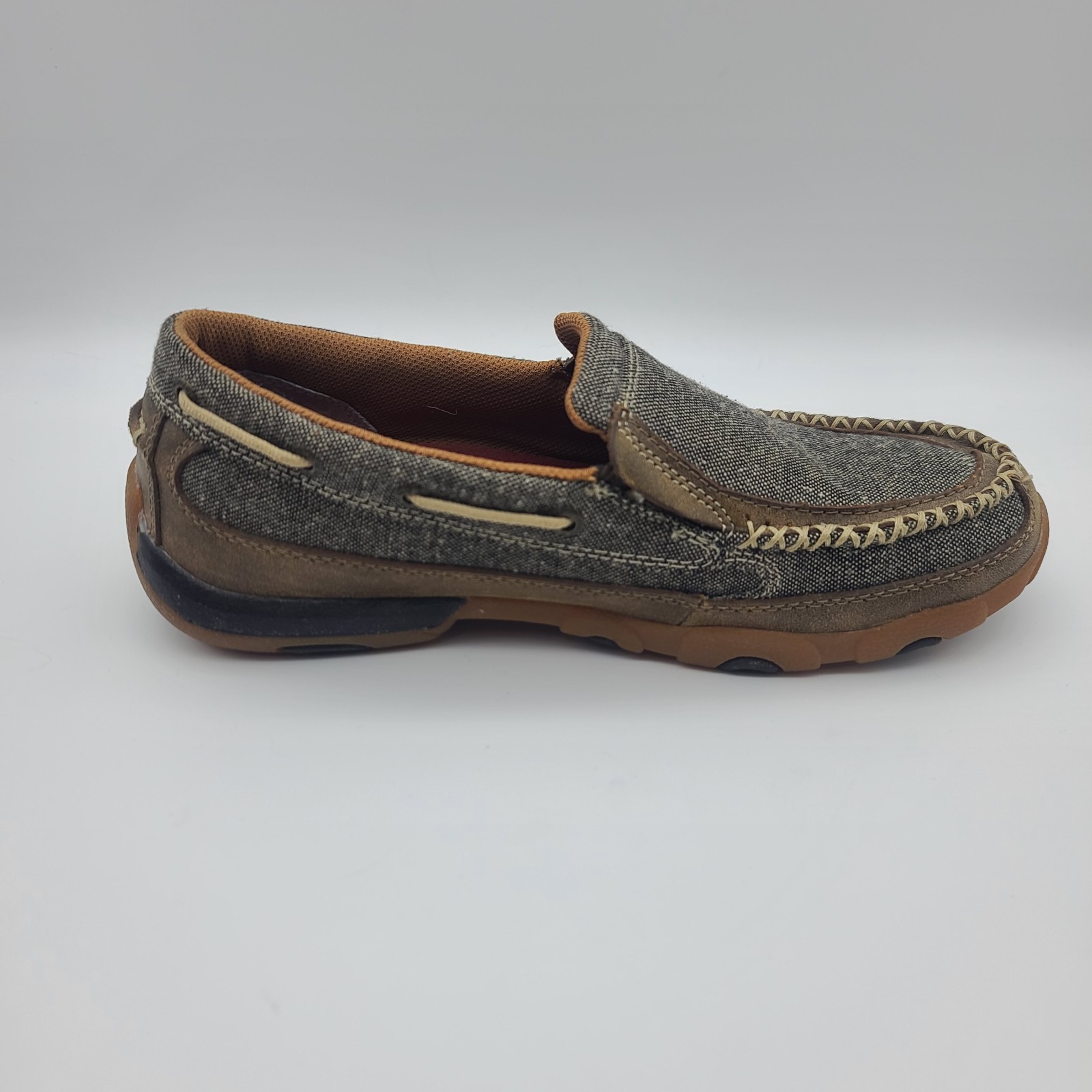Twisted X ecoTWX Womens 9 M Brown Leather Western Driving Mocs Comfort Boat Shoe