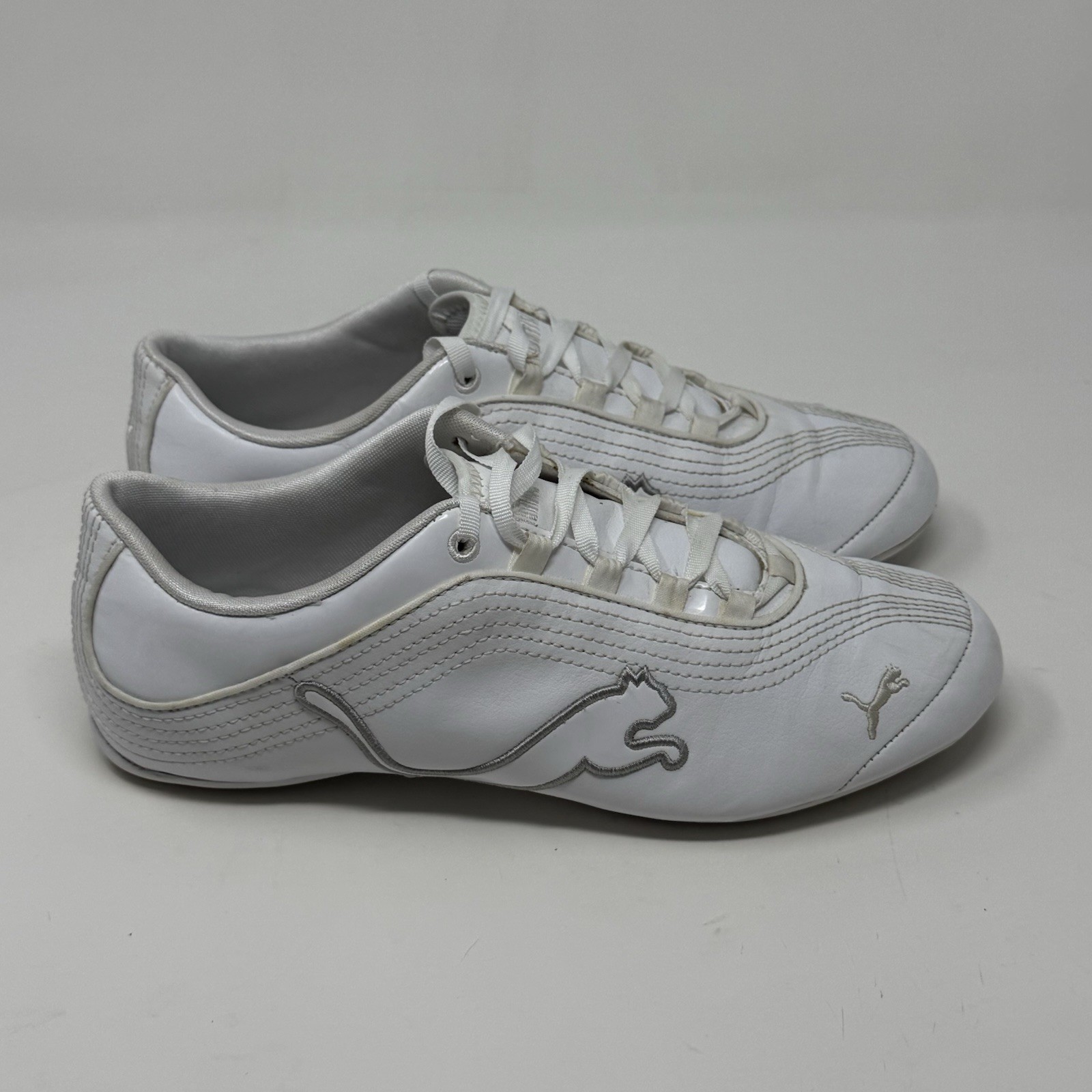 Puma Soleil Cat Shoes Womens 7.5 White Leather Casual Dance Vibe Y2K Sneakers