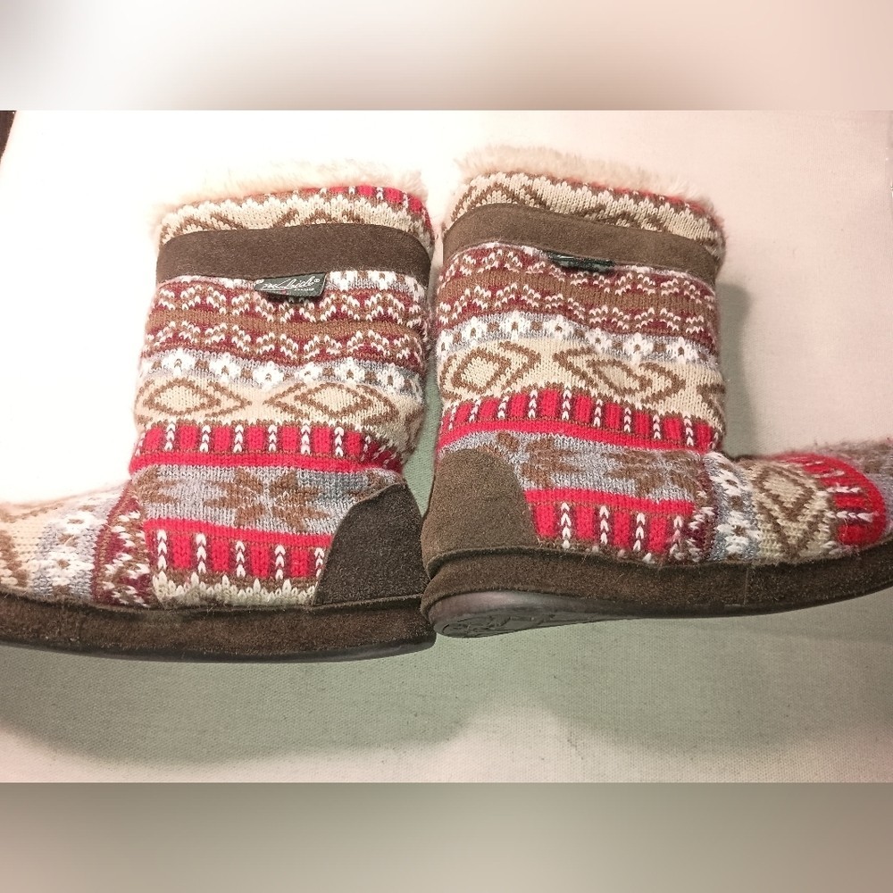Cozy Knit WOOLRICH faux fur Cottagecore slipper winter fall Boots 7 (#1,177)