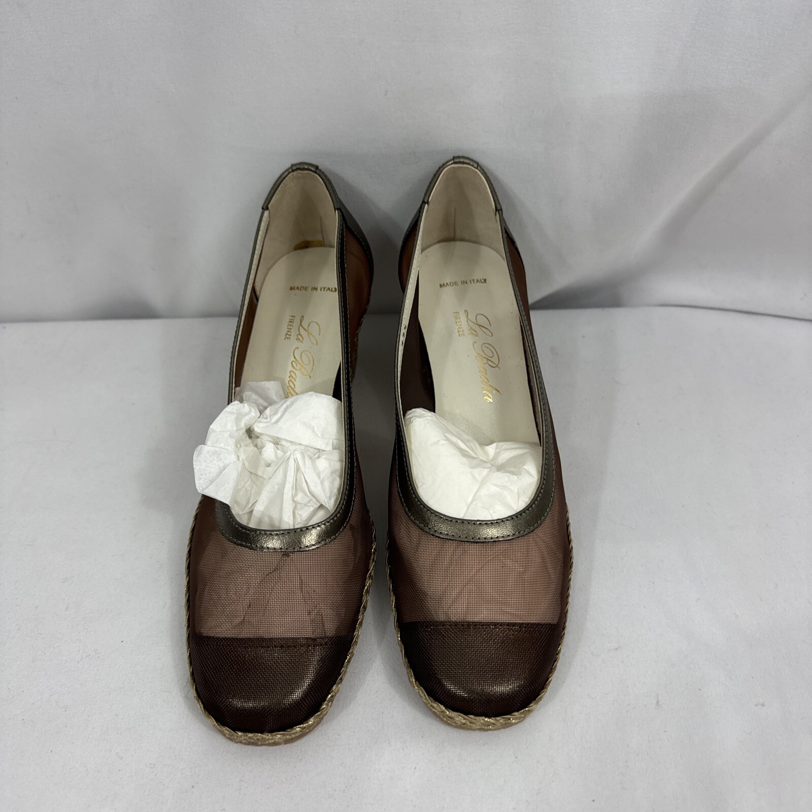 La Badia Firenze Women’s Bronze Shoes 37 1/2 Made in Italy