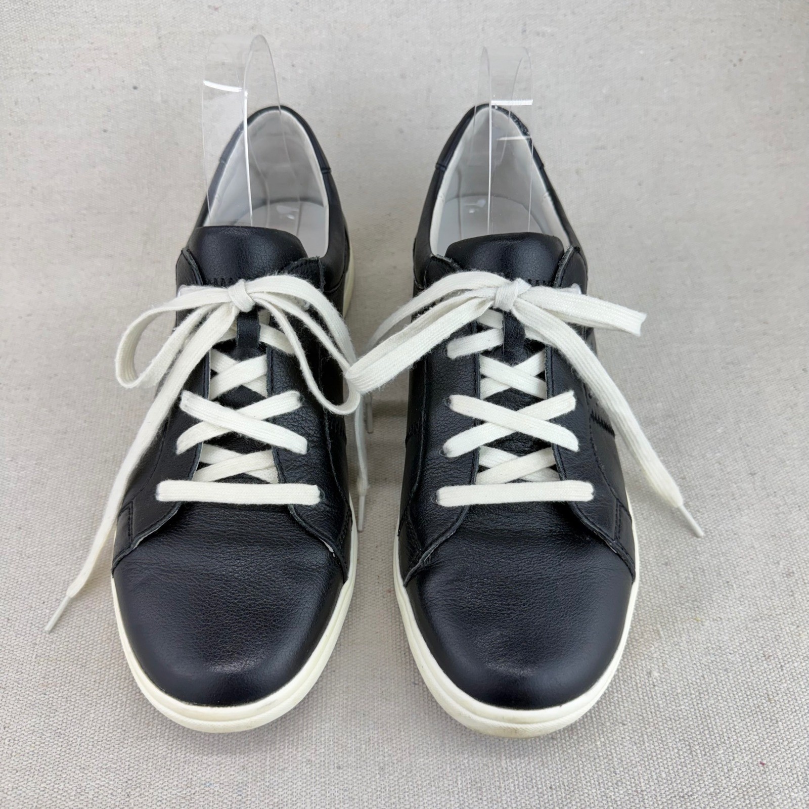 Josef Seibel Caren 01 Black Leather Low Top Sneakers Womens 39 Comfort Shoes