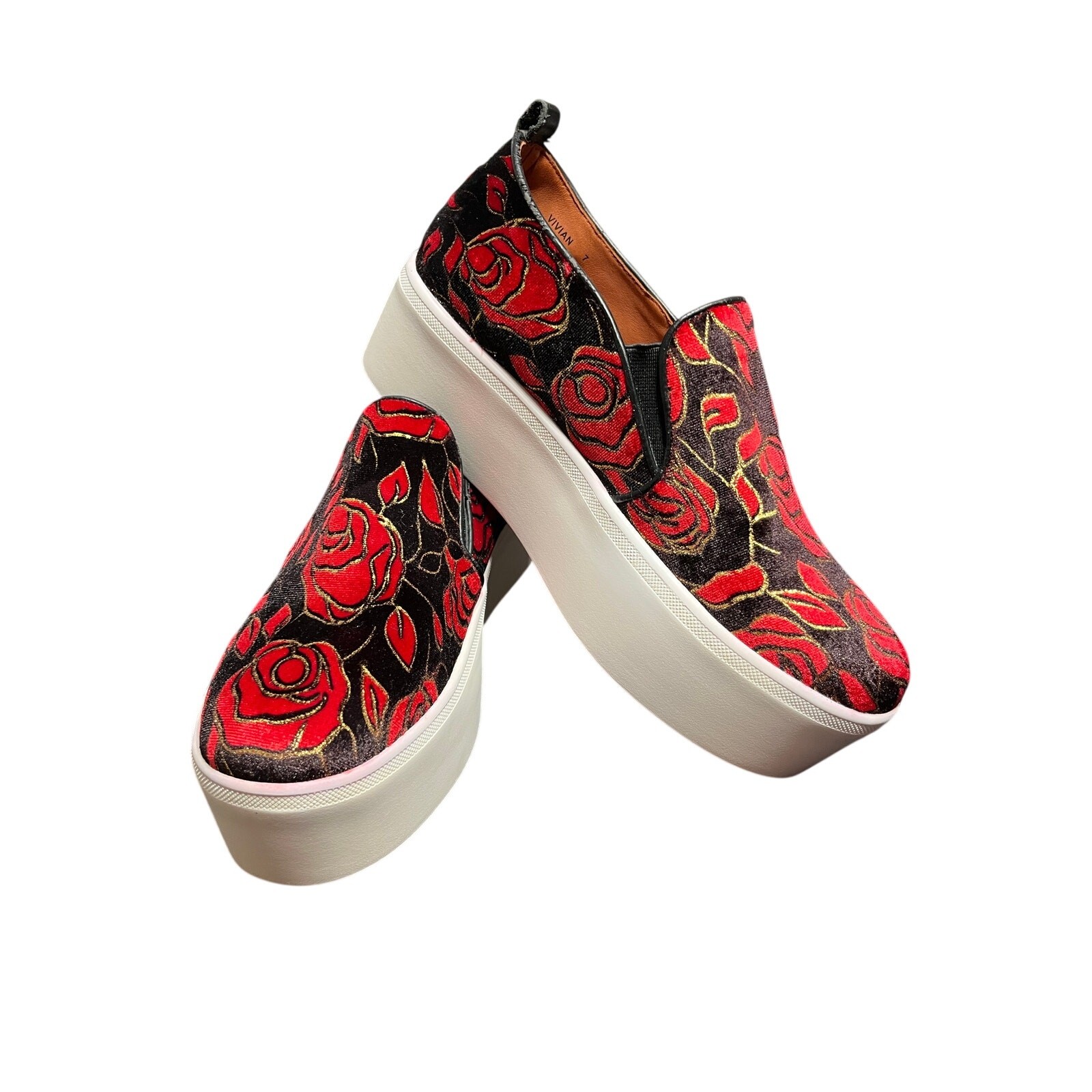 Golo Red Rose Floral Vivian Collection Women’s Size 7
