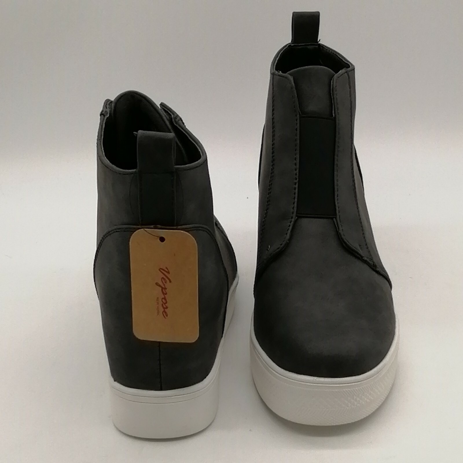 Vepose Shoes Womens Black 8 Ankle Bootie Walking Comfort Stretch Pull On NEW