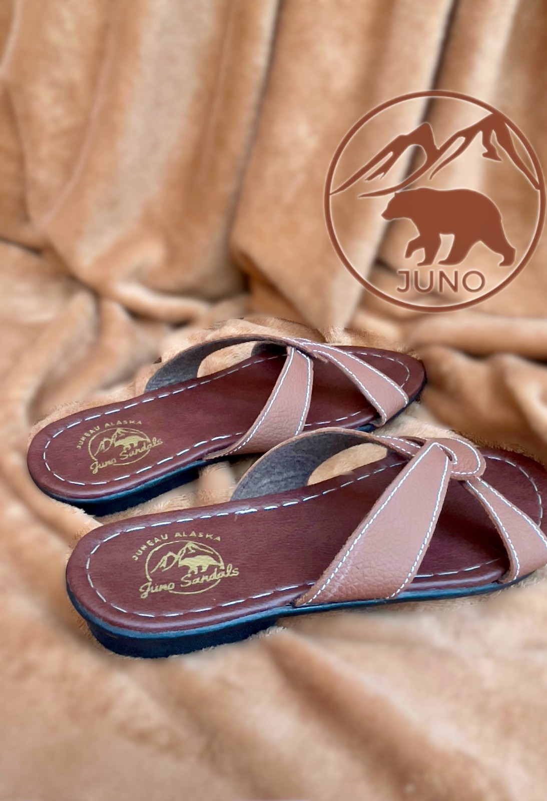 Women’s Sandals Slide Leather Handmade Stitched ( YAKOBI )