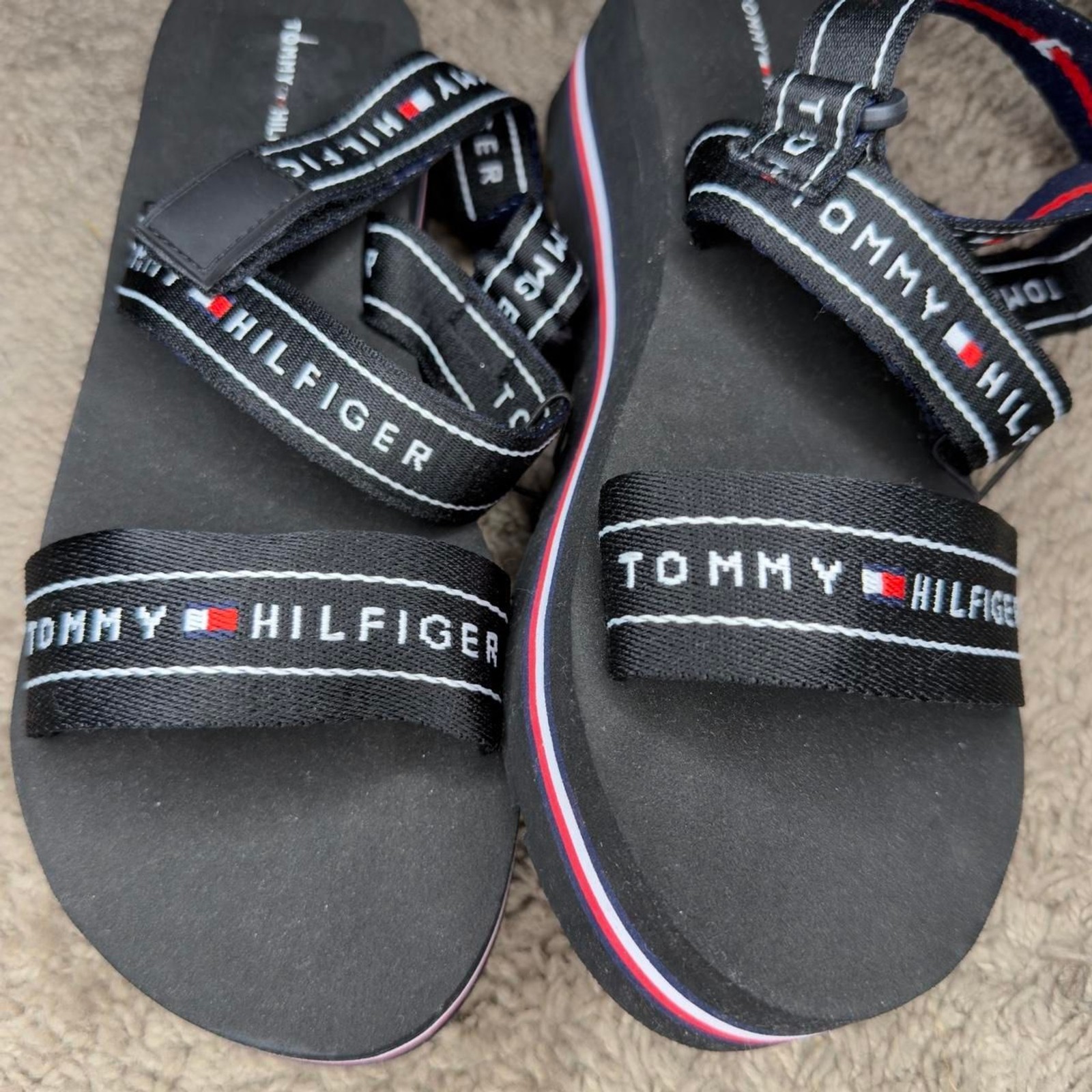 Tommy-hilfiger Women’s Black and Navy Sandals