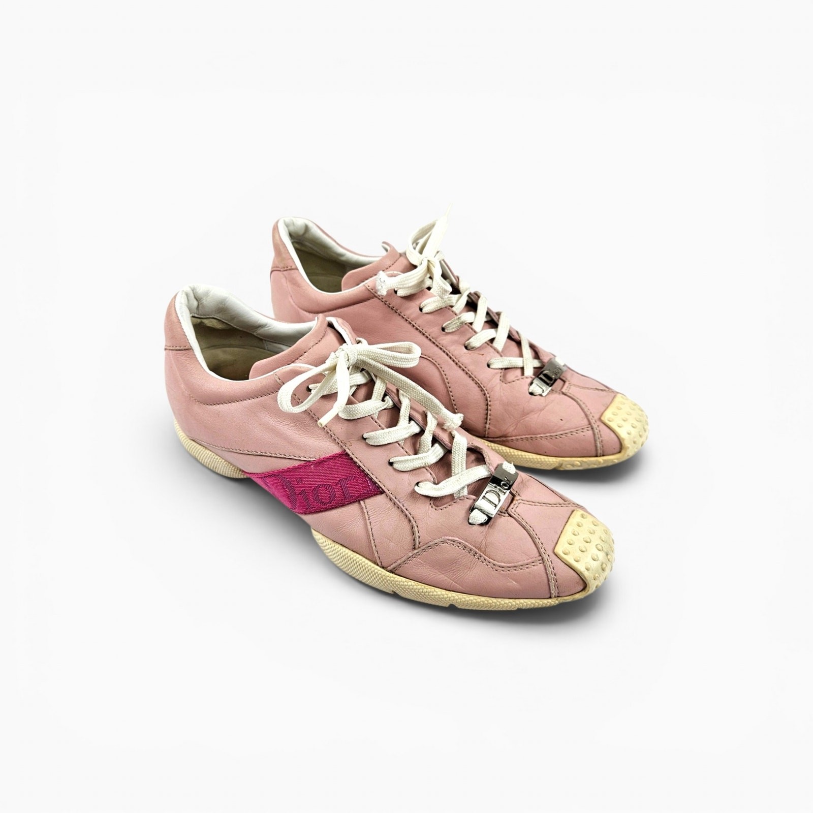 Y2k Christian Dior Sneakers Pink Metal Dior Lace Plate – Size 38 (8)