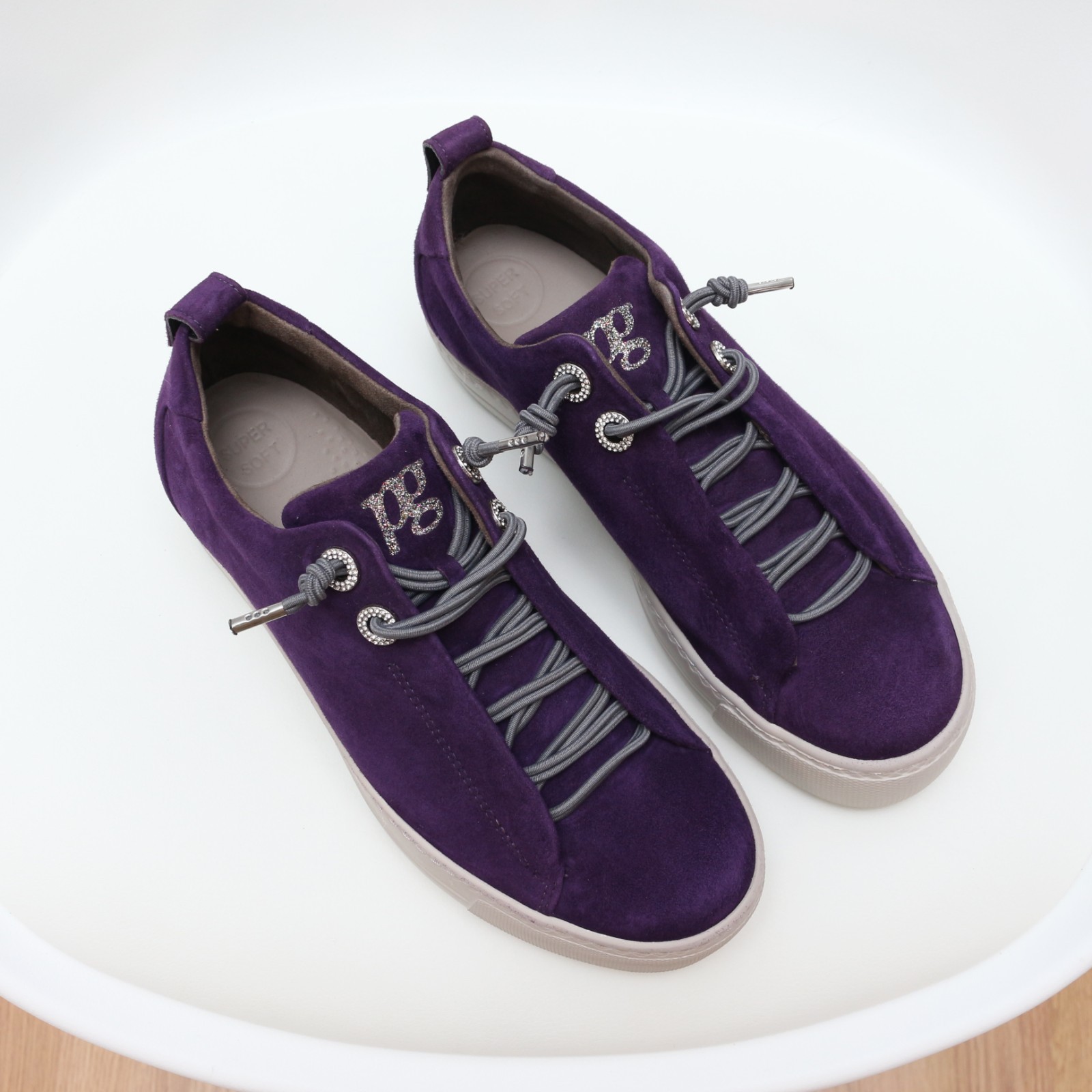 Paul Green Super Soft Purple Suede Low Top Platform Sneakers US6 UK3.5 EU36