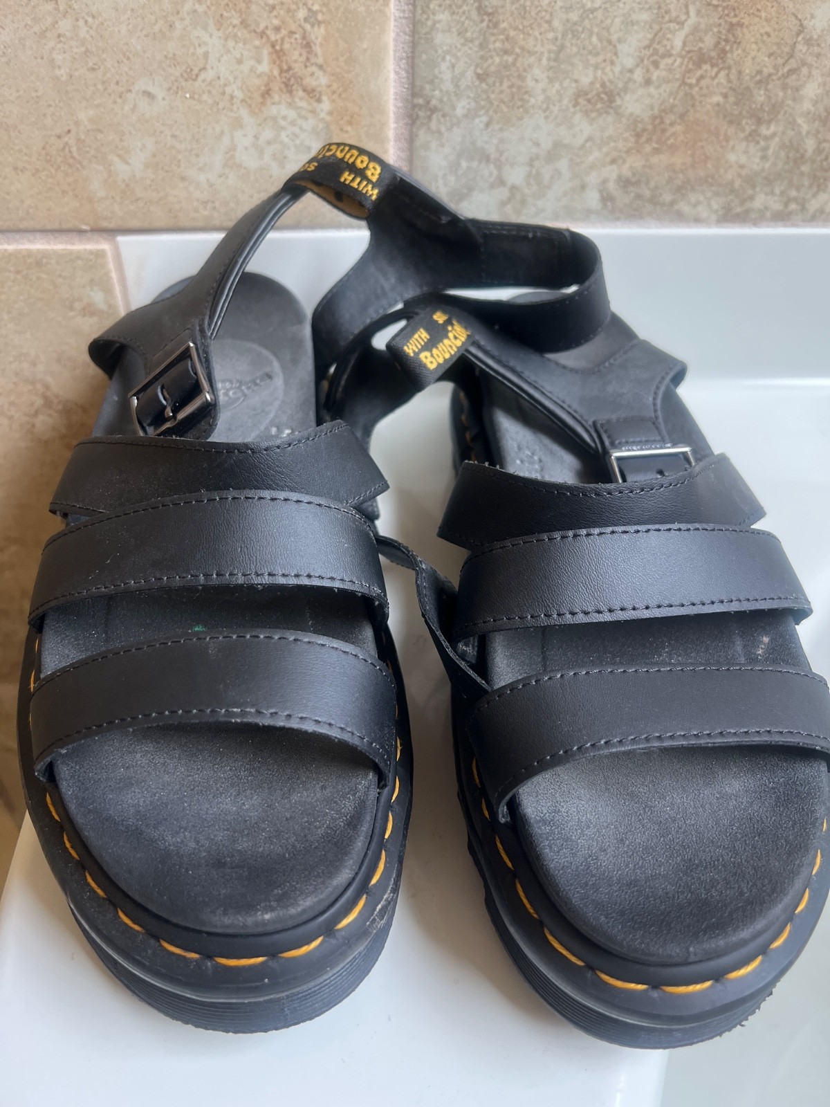 Dr. Martens Doc Martens Women’s Size 10 Blaire Black Leather Platform Sandals
