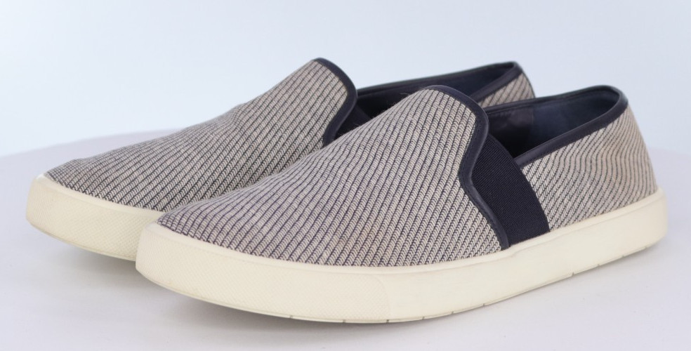 Vince Preston Women’s Textured Loafers Shoes Size 7.5 Gray Blue Striped