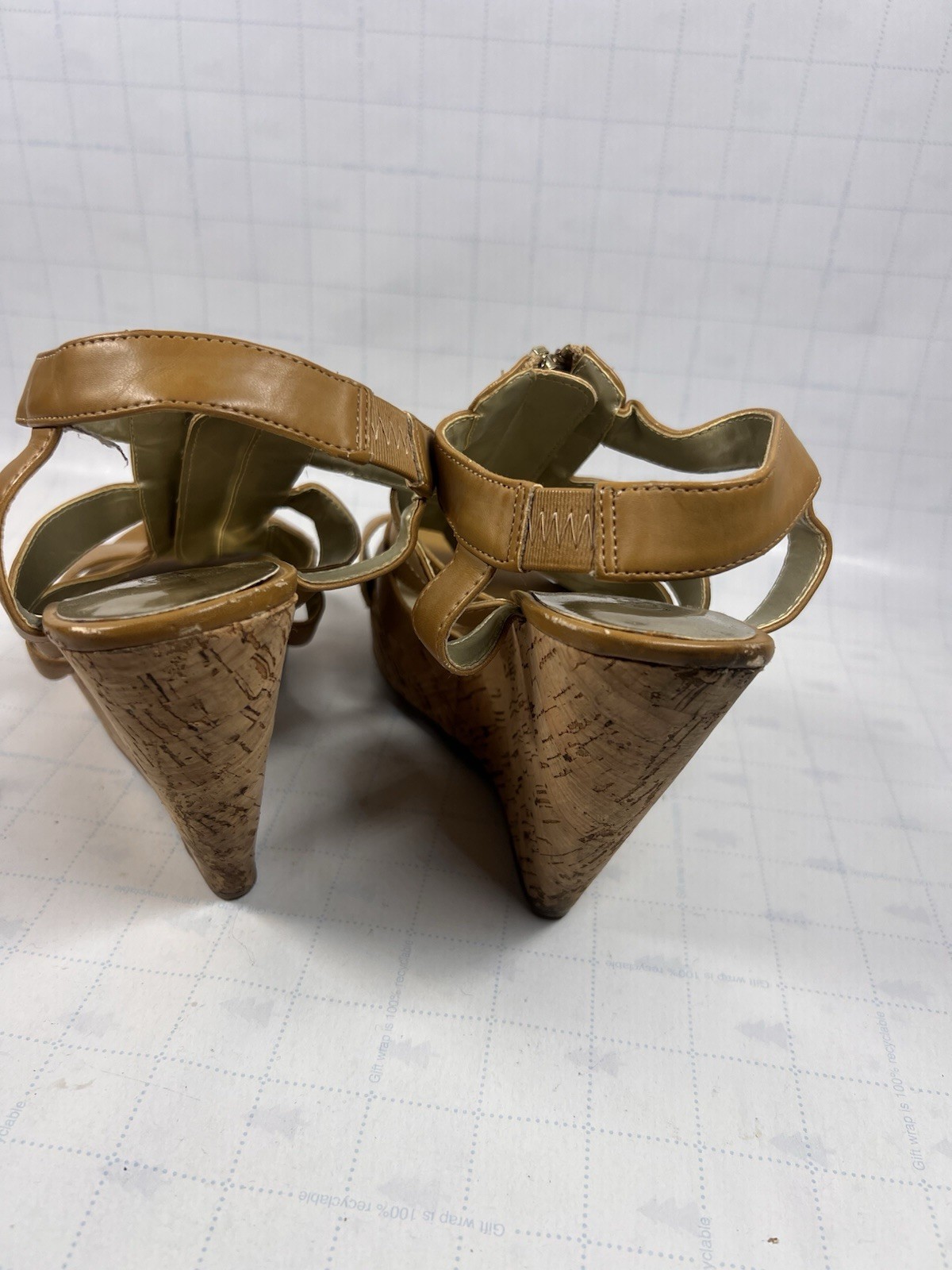 CARLOS BY CARLOS SANTANA “KAILA” Shoes Faux Leather Zip Wedge Size 8”