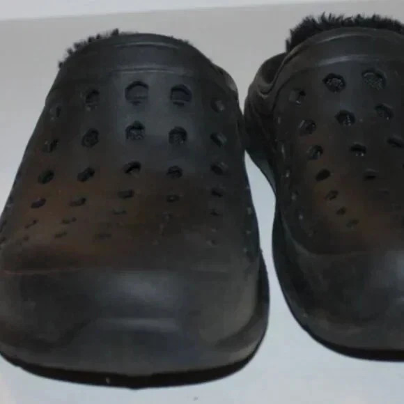 Joybees Black Fleece Lined Rubber Comfort Clogs Women’s Size 7 Shoes Mules