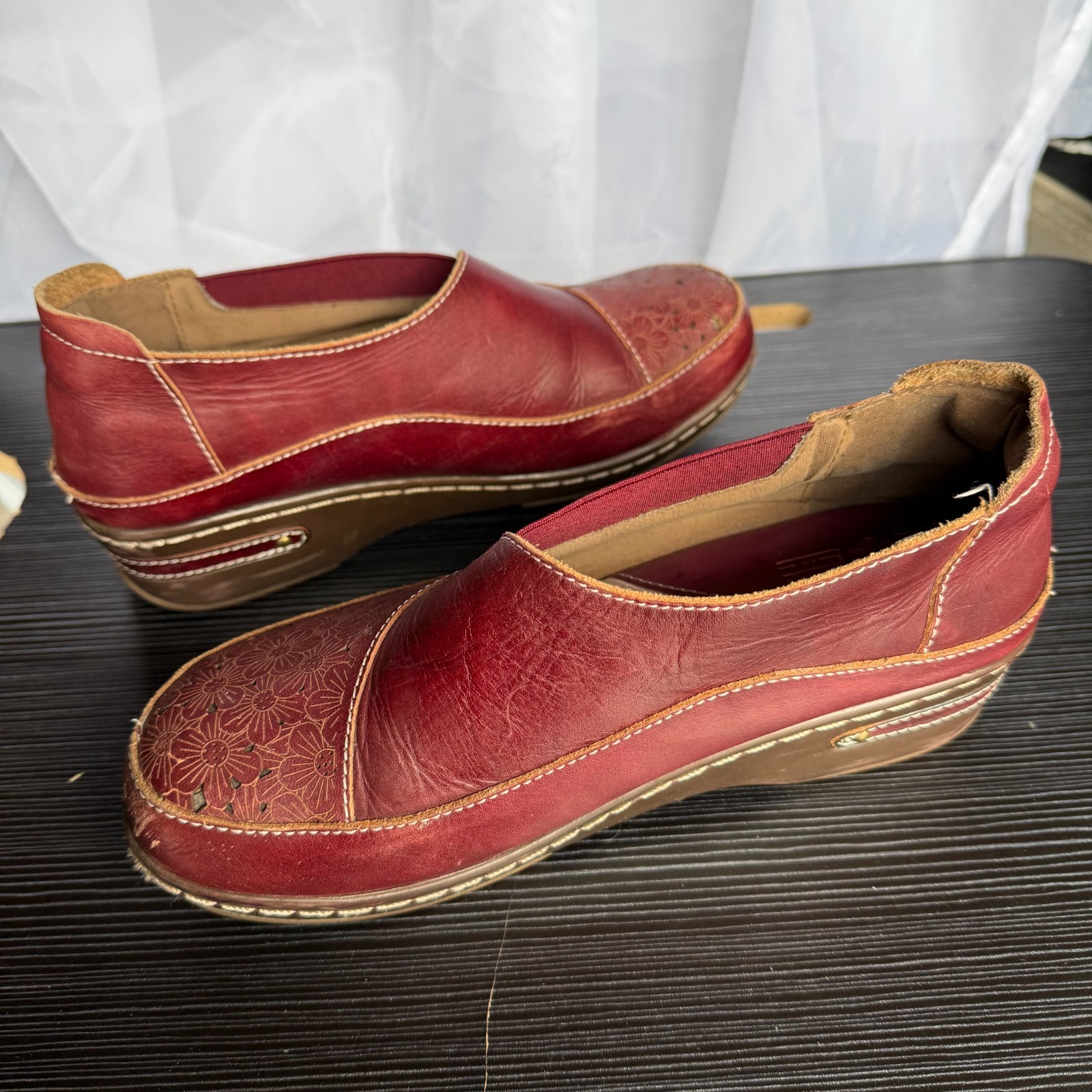 L’Artiste Spring Step Brunbak-BX Leather Clog Women’s Size 37** (US 8) Bordeaux