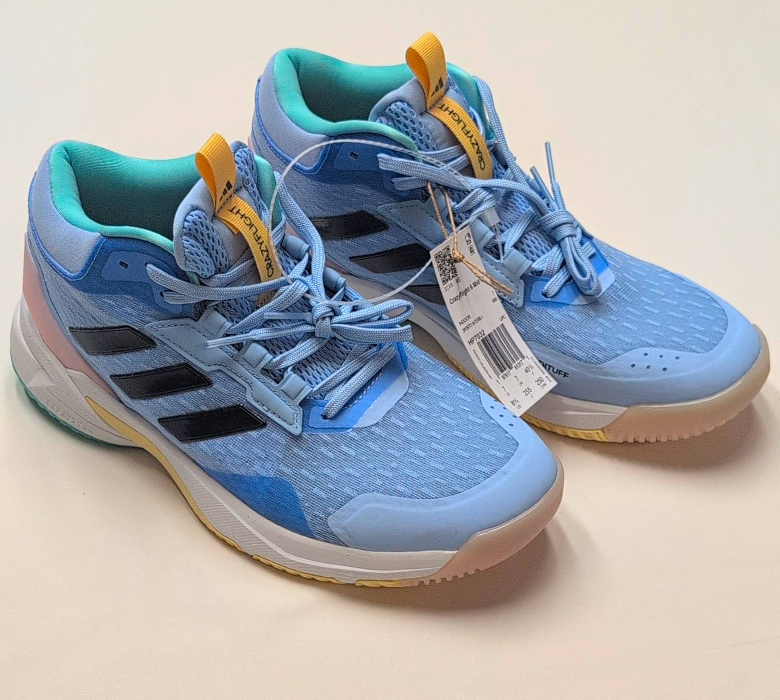 adidas Crazyflight 6 Mid Women’s Indoor Volleyball Glow Blue, Sz 8 1/2. HP7032