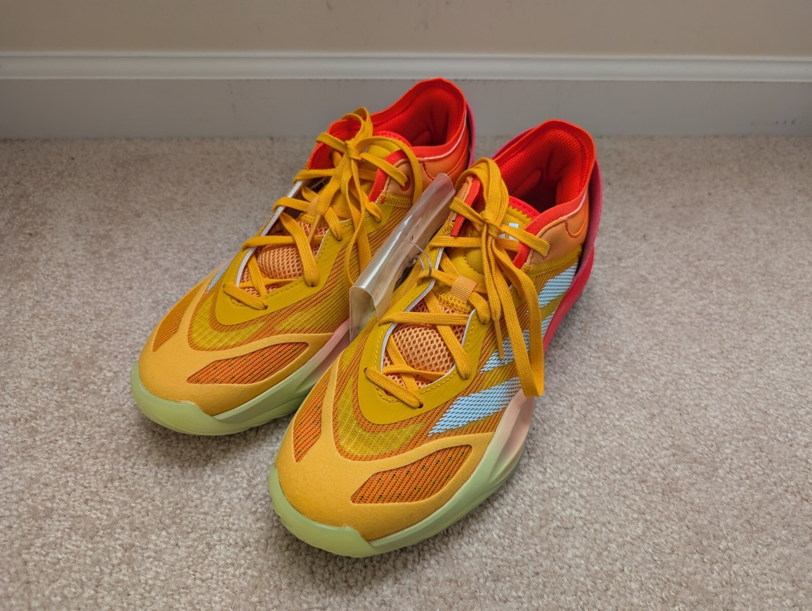 NWOB adidas Adizero Select 2.0 Low Top Lace Up Basketball Shoes, Orange, Sz 7.5