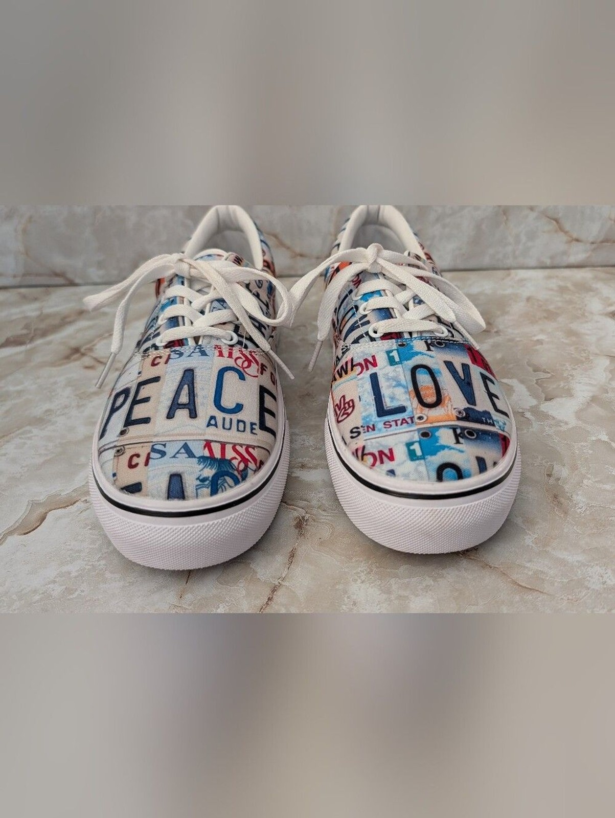 Yes We Vibe Casual Low-Top Graphic Lace-Up Sneakers – Multicolor Woman’s Sz 7