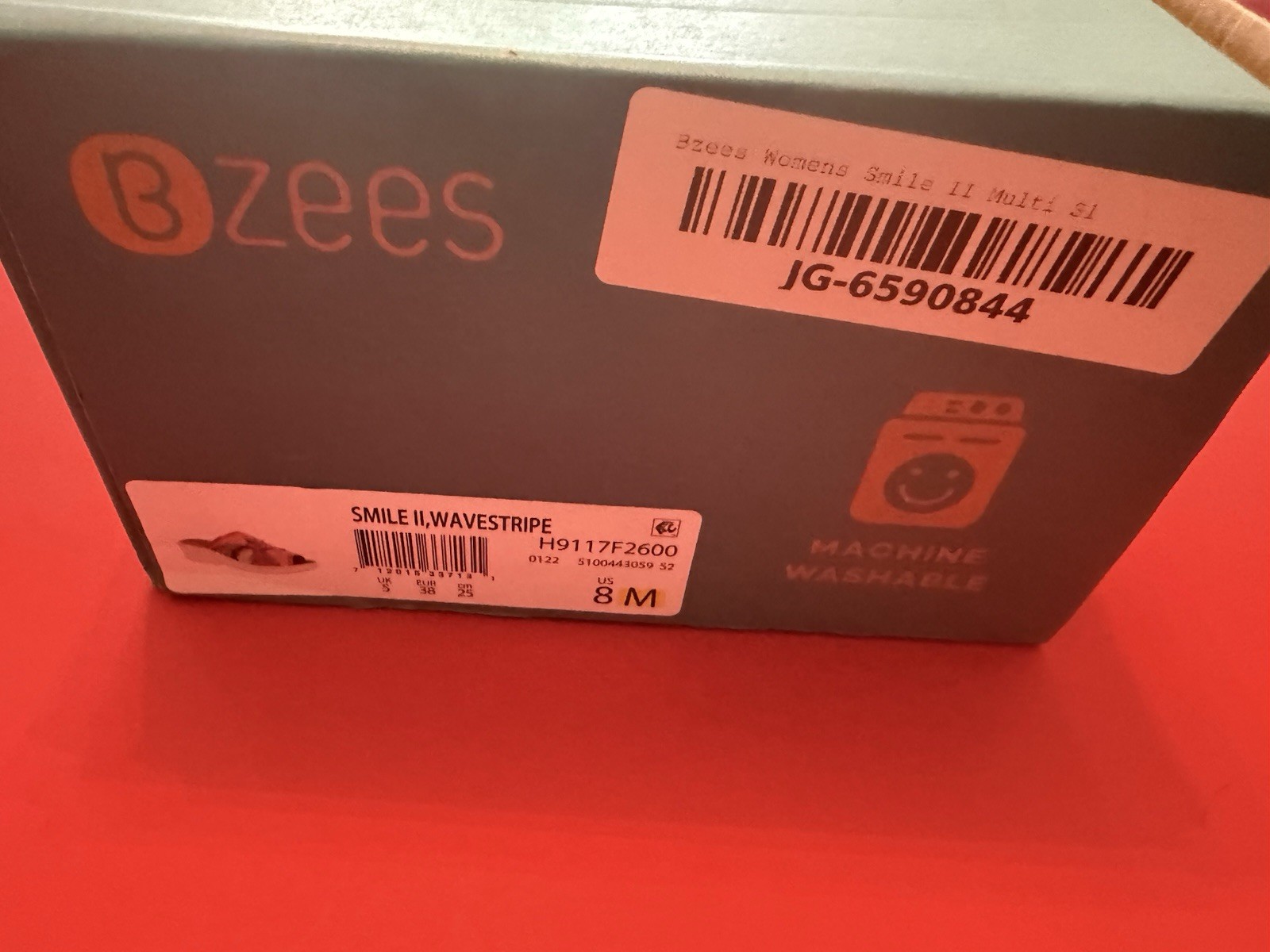 Bzees Multicolor Striped Slide Sandal Slip On Synthetic Women’s US 8 M Logo