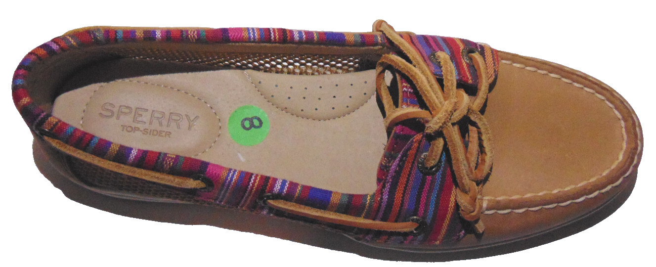 SPERRY 61588 WOMENSW LEATHER SHOES MOCCASIN BOAT SHOES FLAT BREATHABLE LOAFER~8
