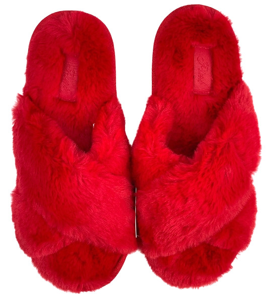 VICTORIA’S SECRET SOFT PLUSH FAUX FUR CRISSCROSS SLIPPERS SLIDES S M L NWT