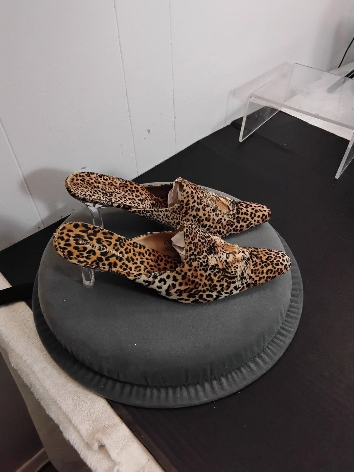 Pierre Dumas Faux Suede Lion Slip-ons Mules