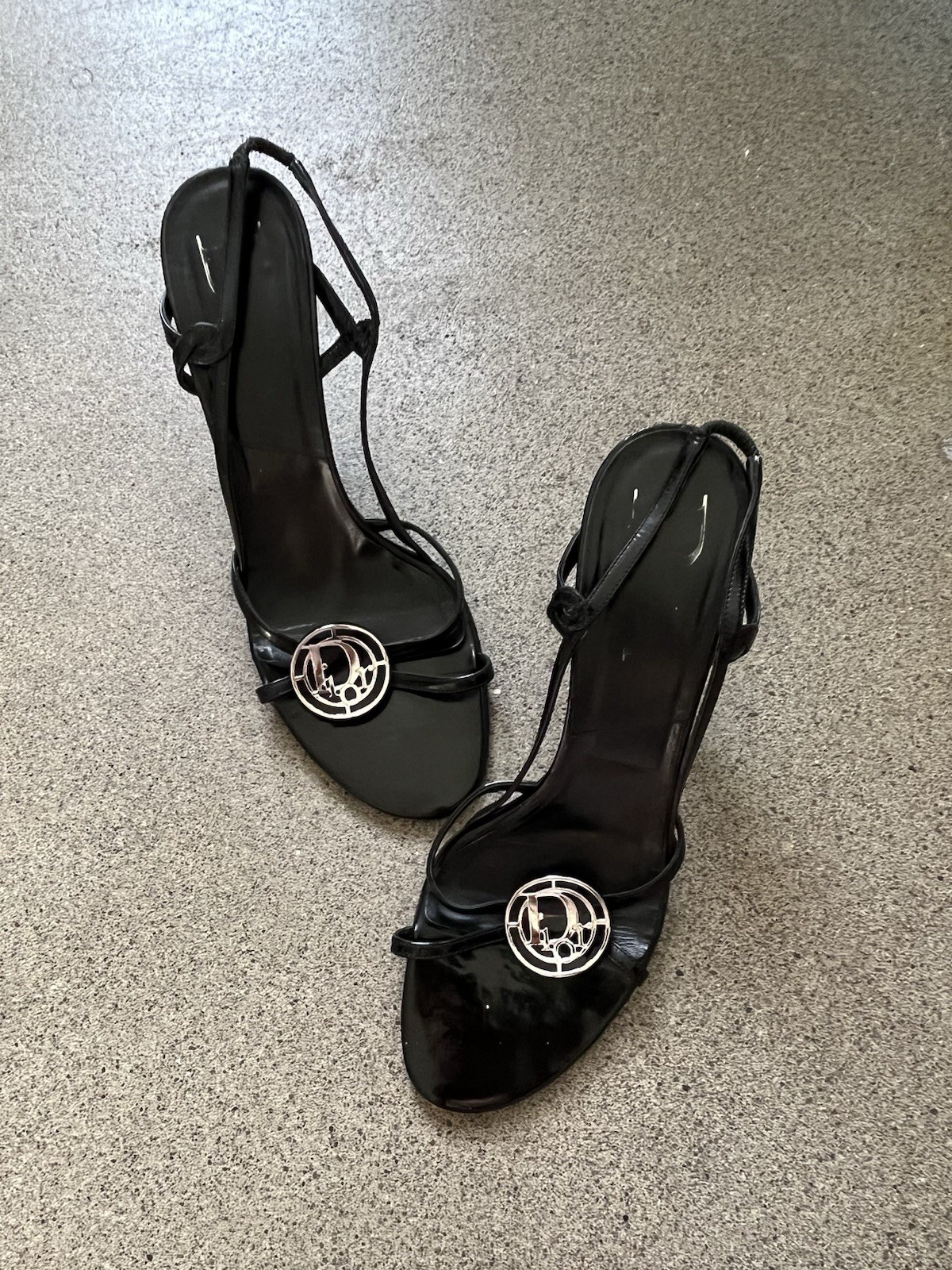 Christian Dior John Galliano Era Medallion Logo Patent Leather Heels EU 39.5