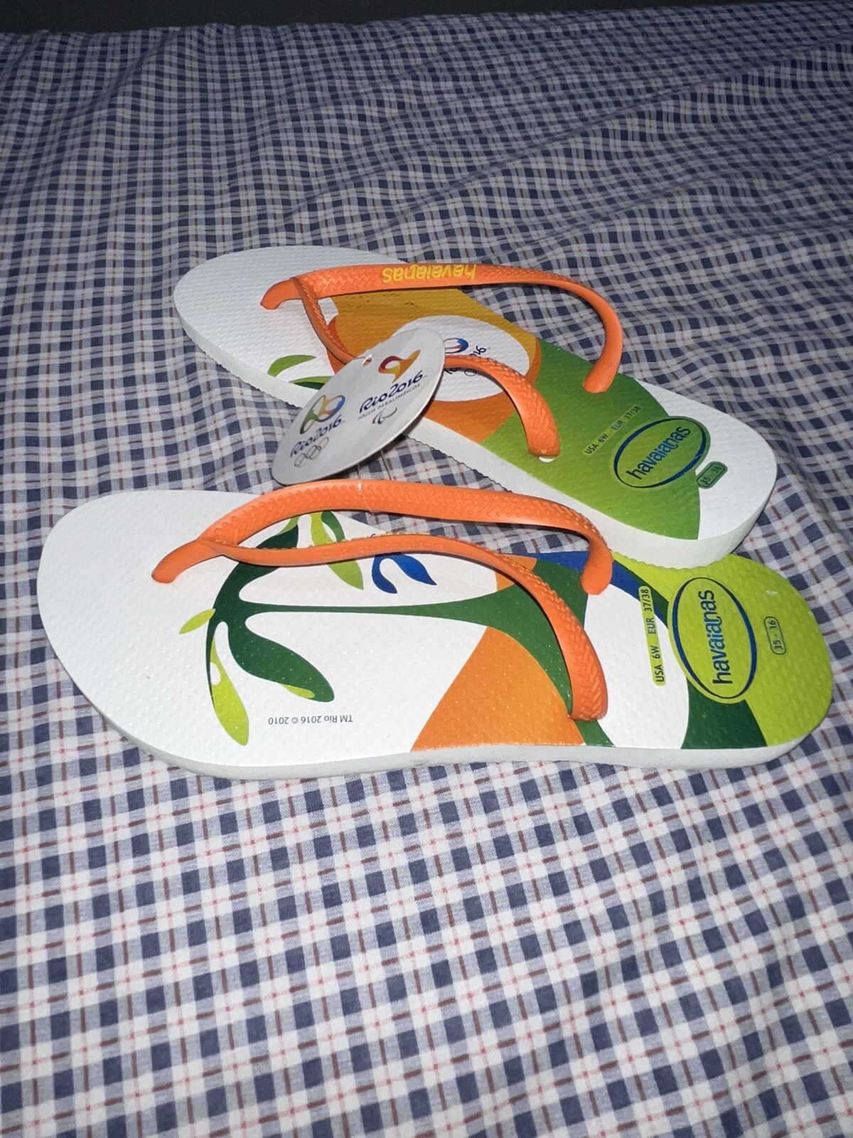 Havaianas Rio 2016 Olympics Flip Flops Sandals 6 Womens Eur 37/38 (NWT)