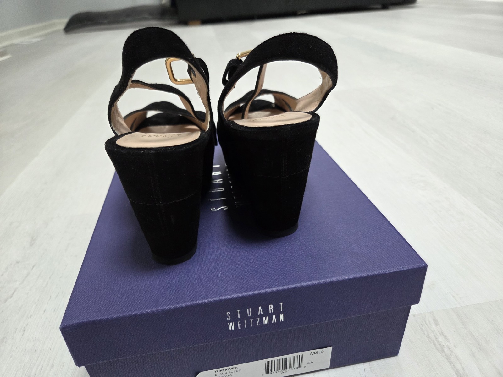 Stuart Weitzman Turnover Slingback Black Size 8