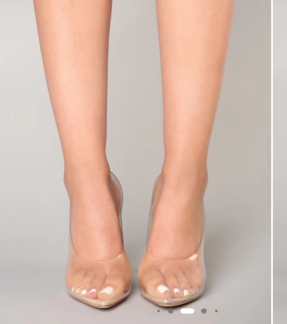 Sleek, Elegant, Transparent See Through Stiletto Pointy Toe Heels Party Size 10