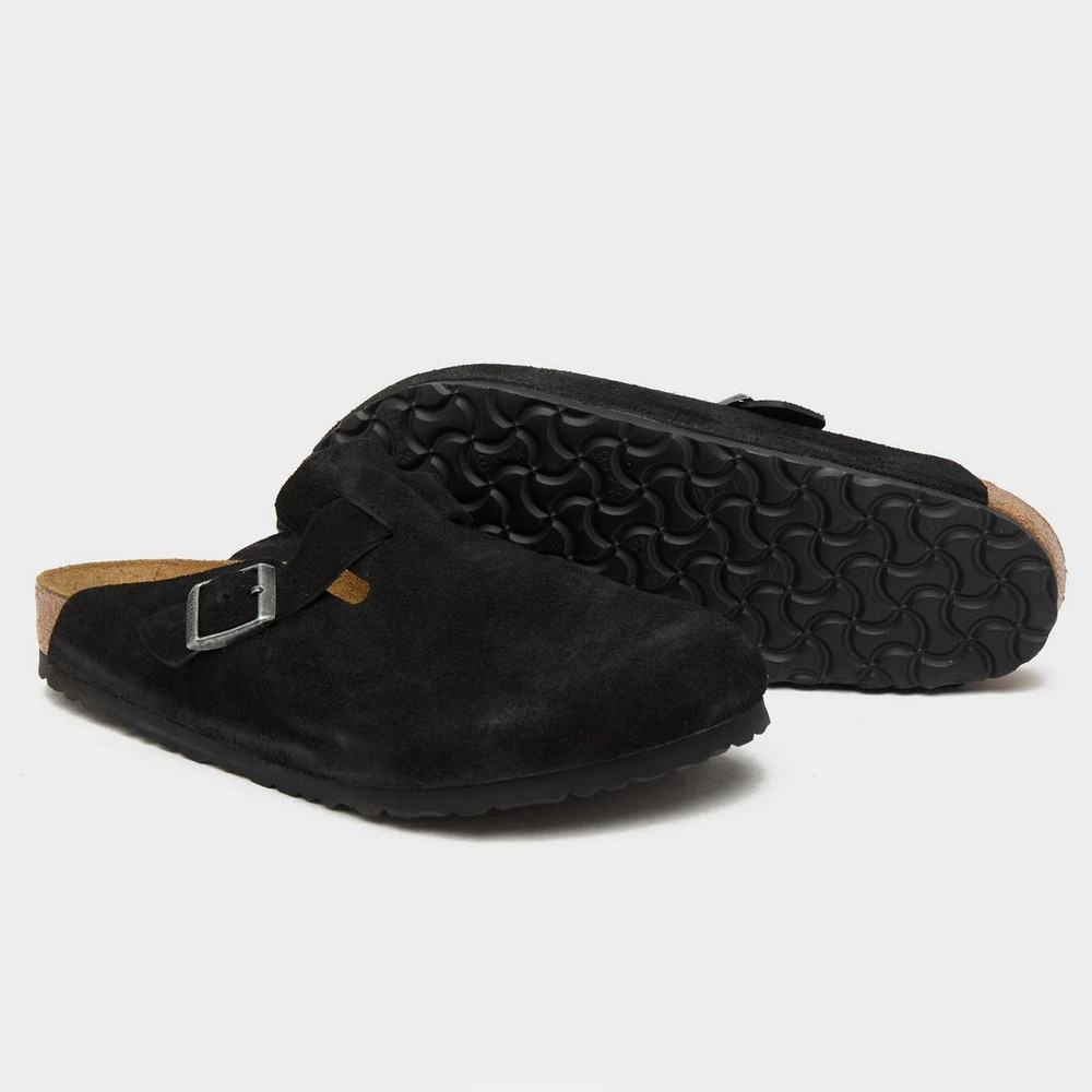 Birkenstock Boston Black Suede Soft Footbed Men’s and Women’s Shoes New with Box