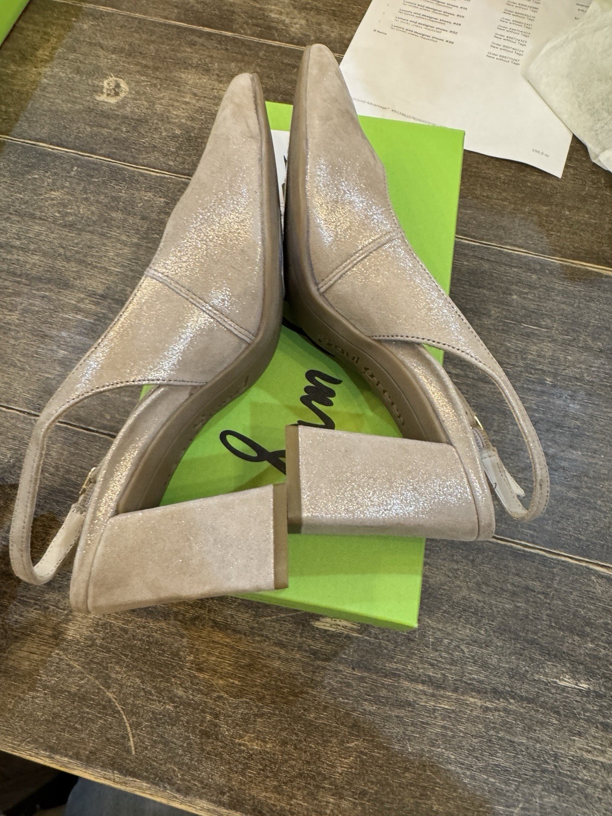 Paul Green Toluca Slingback Pump in Cashmere Metallic Suede Size 3.5 US 6