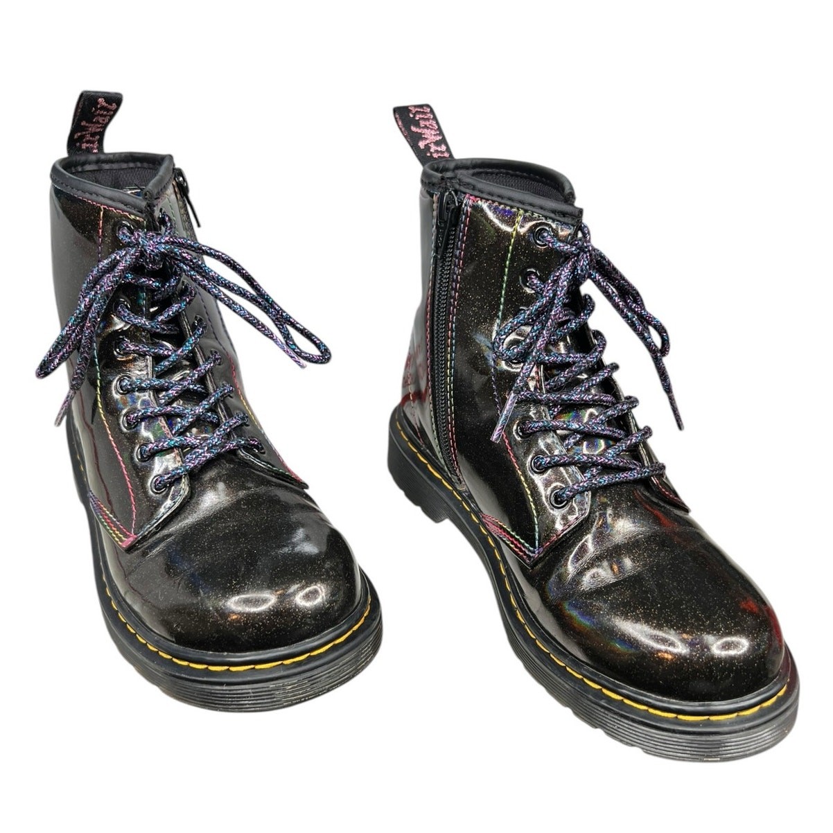 Dr. Martens Unisex 1460 J Black Light Show Rainbow Combat Boot Size M 4 W 5