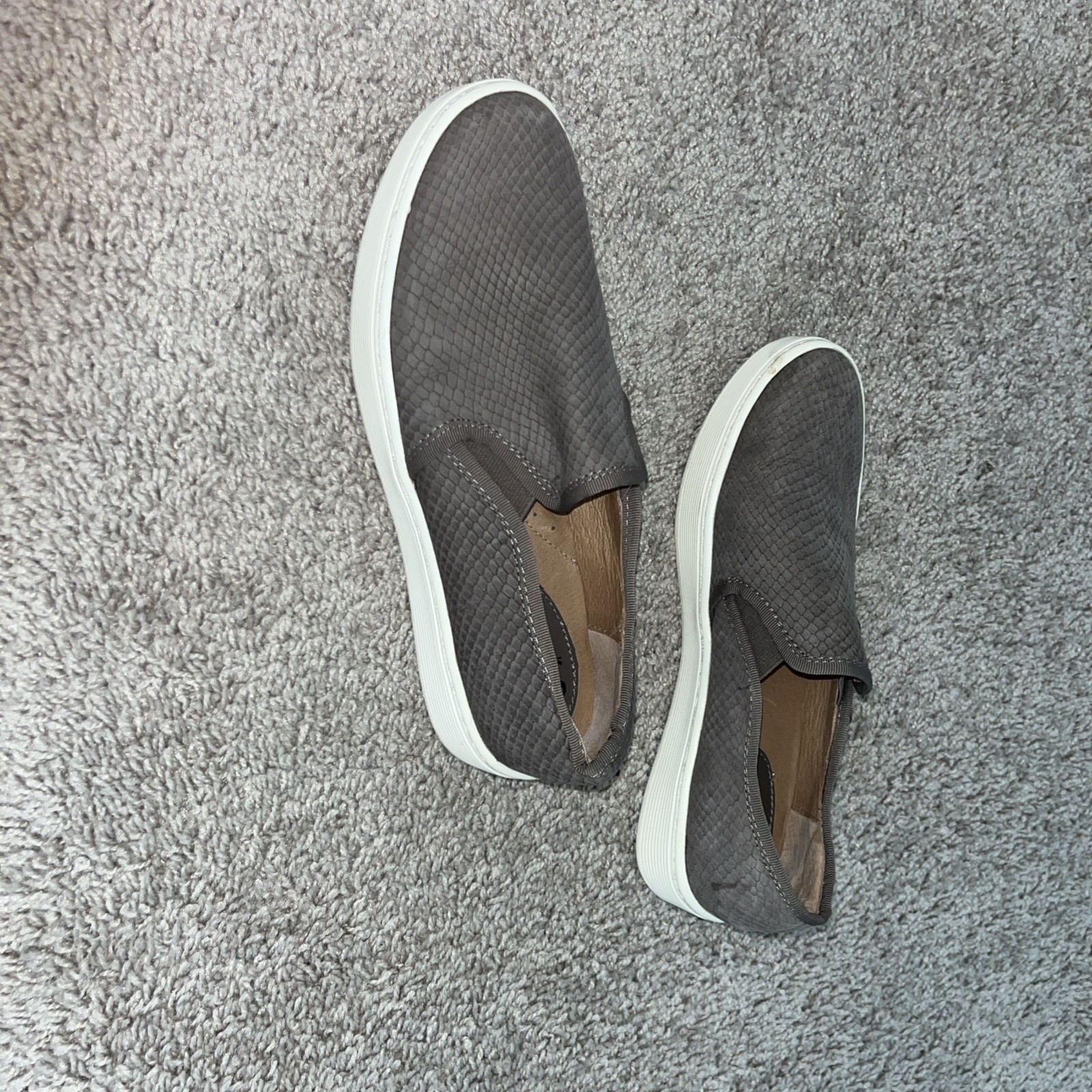 Sofft Womens Somers Sneakers Slip On Shoes Woven Comfort Leather Grey Size 8M