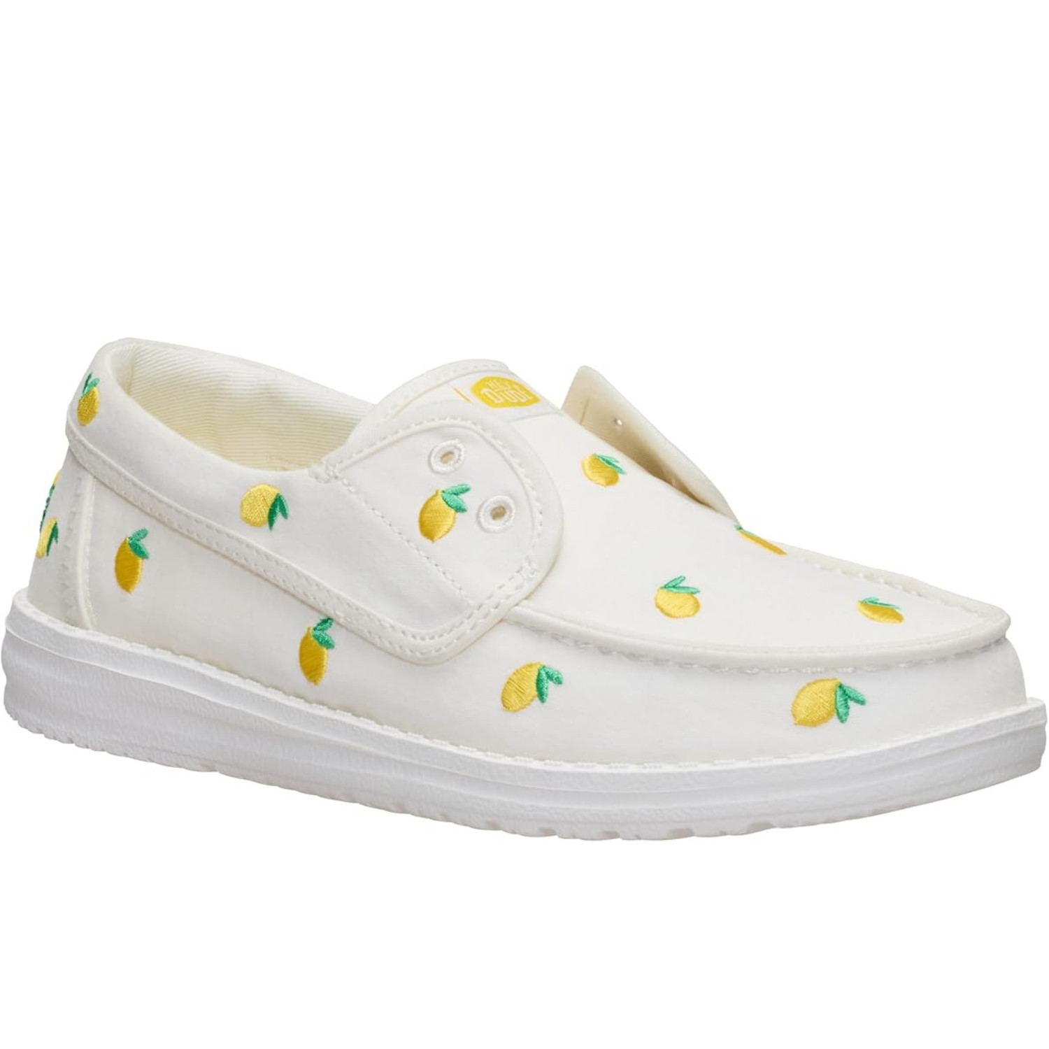 Hey Dude Wendy Cru 45558-0NI Women’s White Moc Toe Slip On Comfort Shoes DDK1338