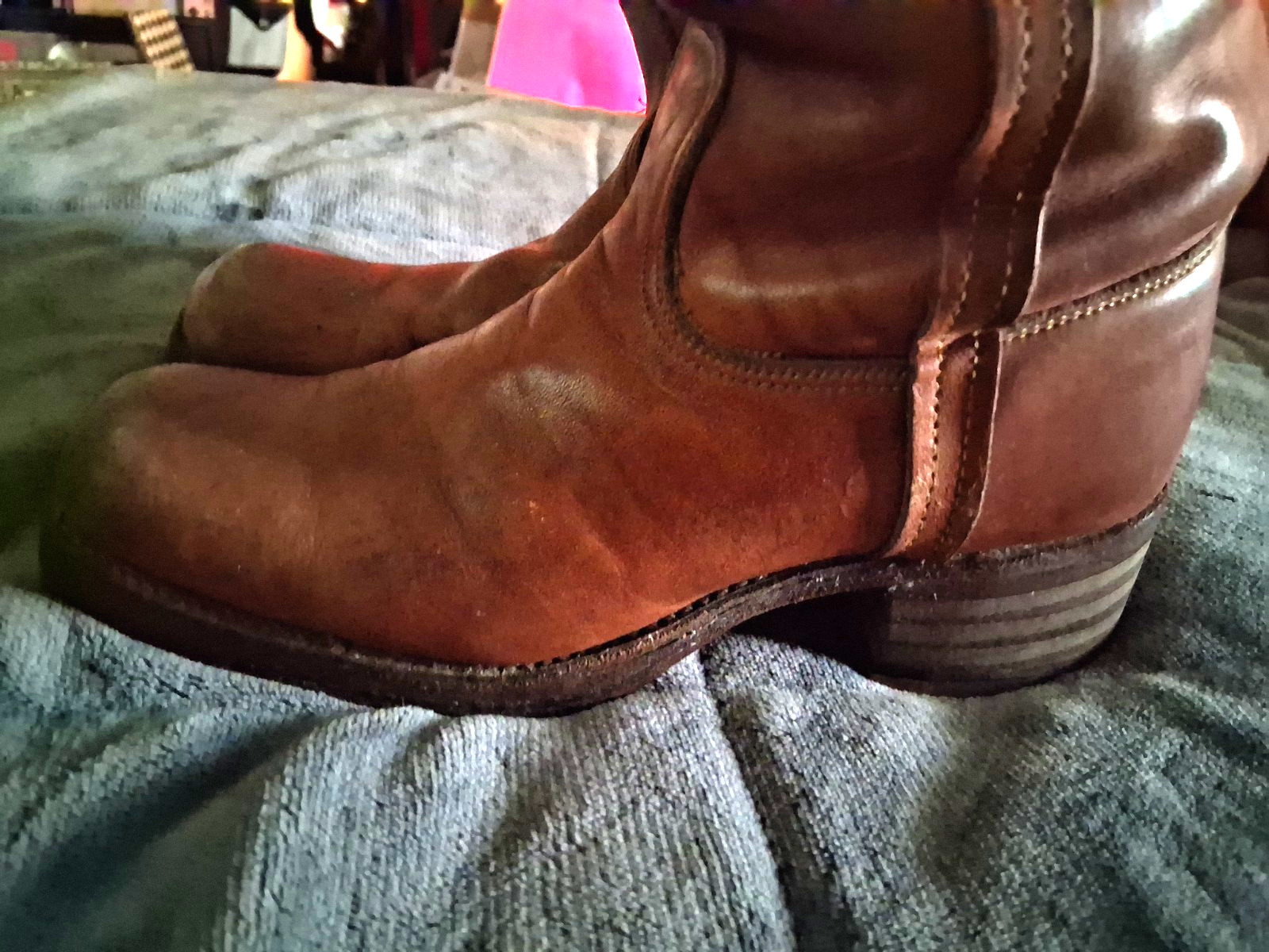 Wrangler 1970’s Western Cowboy Campus Leather Tan Brown Boots Women’s 8 M