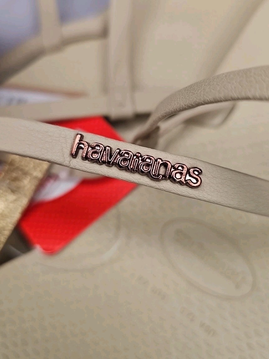Havaianas You Rio Womens Flip Flop Buckle Ankle Gold Flat Sandals Size USA 12.5