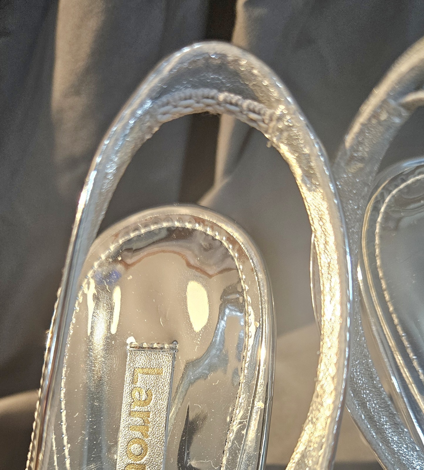 Womens Larroudé Morgan Sandals Silver Specchio Size 10 Stiletto Sling Back…