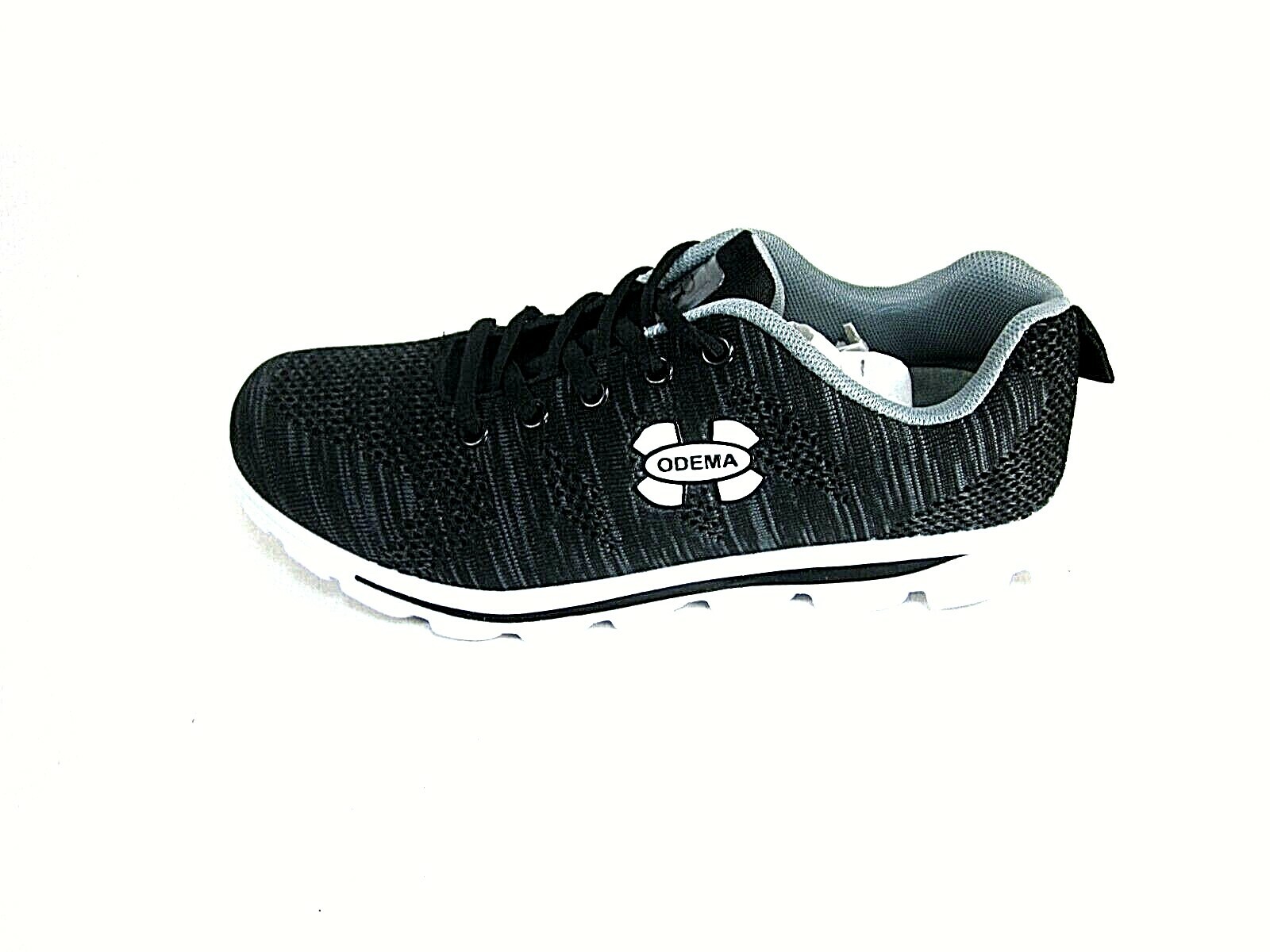 Odema Womens Ultra Light Lace Up Athletic Walking Shoes, Black US Size 7.5 M