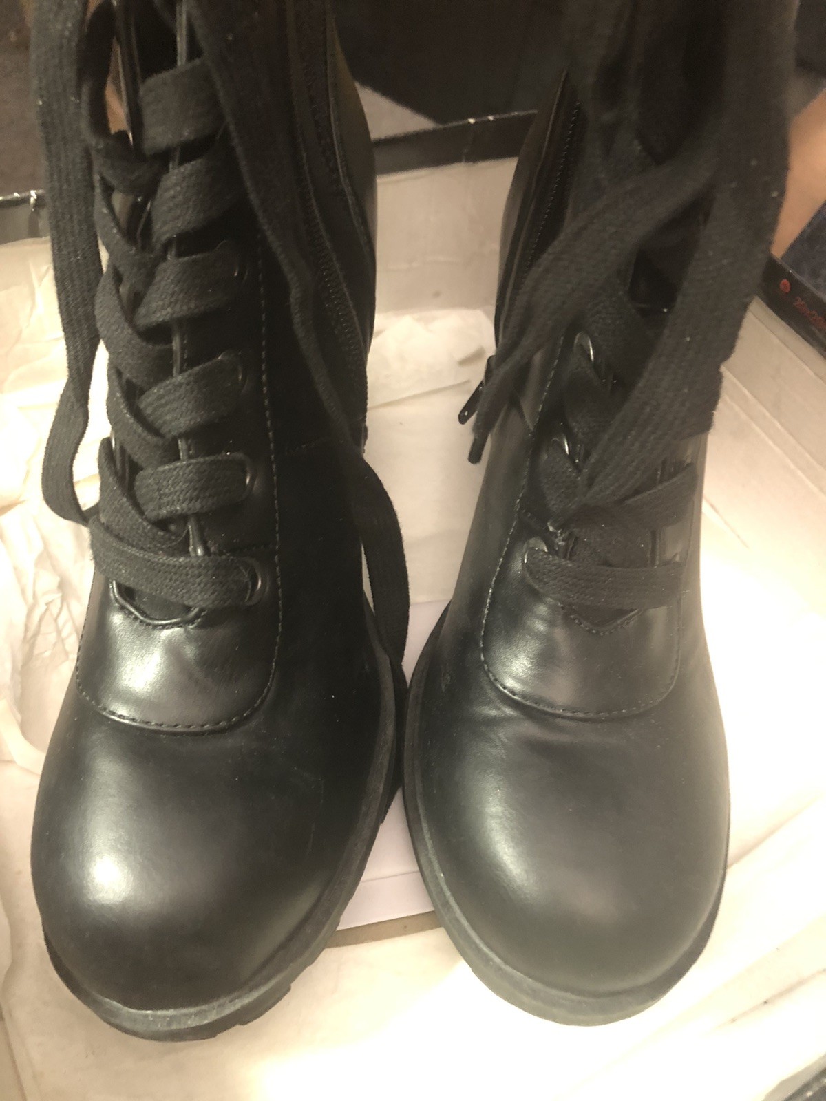 DAVID AARON’S FLEECIE BLACK LEATHER ANKLE BOOTS WOMEN’S SIZE 10 M BRAND NEW!