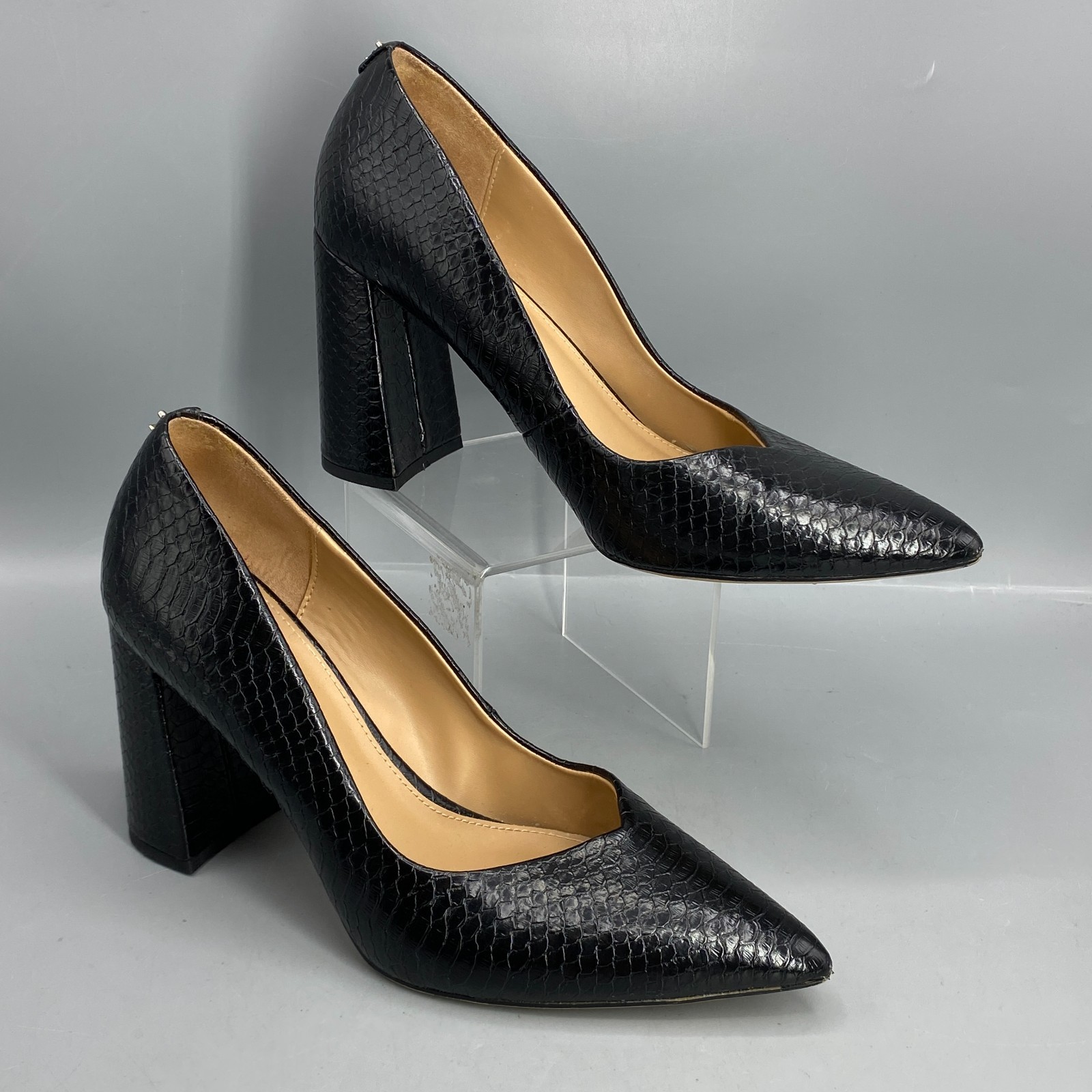 Circus by Sam Dress Pumps Womens 8 Black Snakeskin Print Career Business Formal