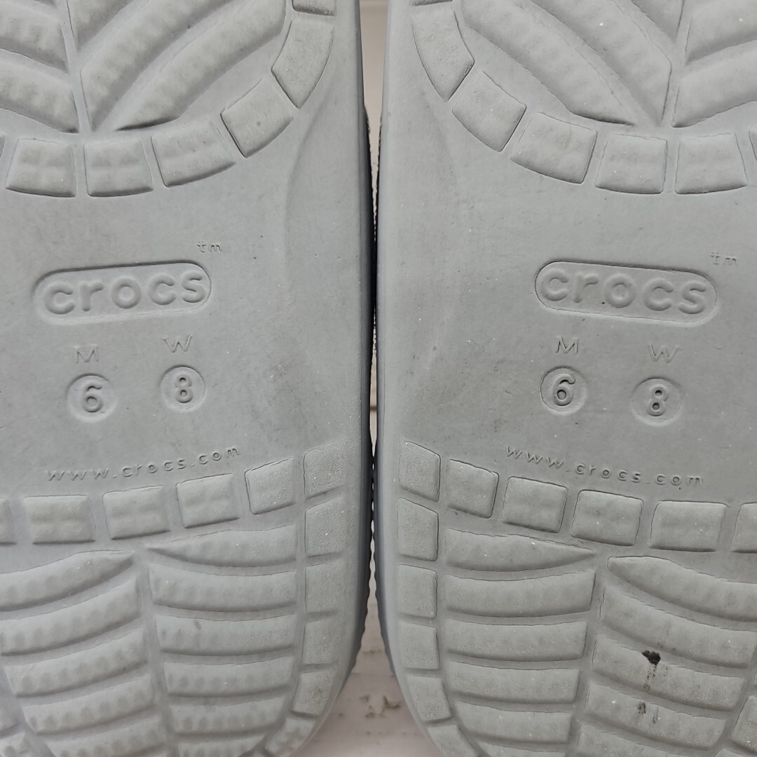 Crocs Classic Dual Band Womens 8 Gray Slip On Slides Sandals Jibbitz 206761