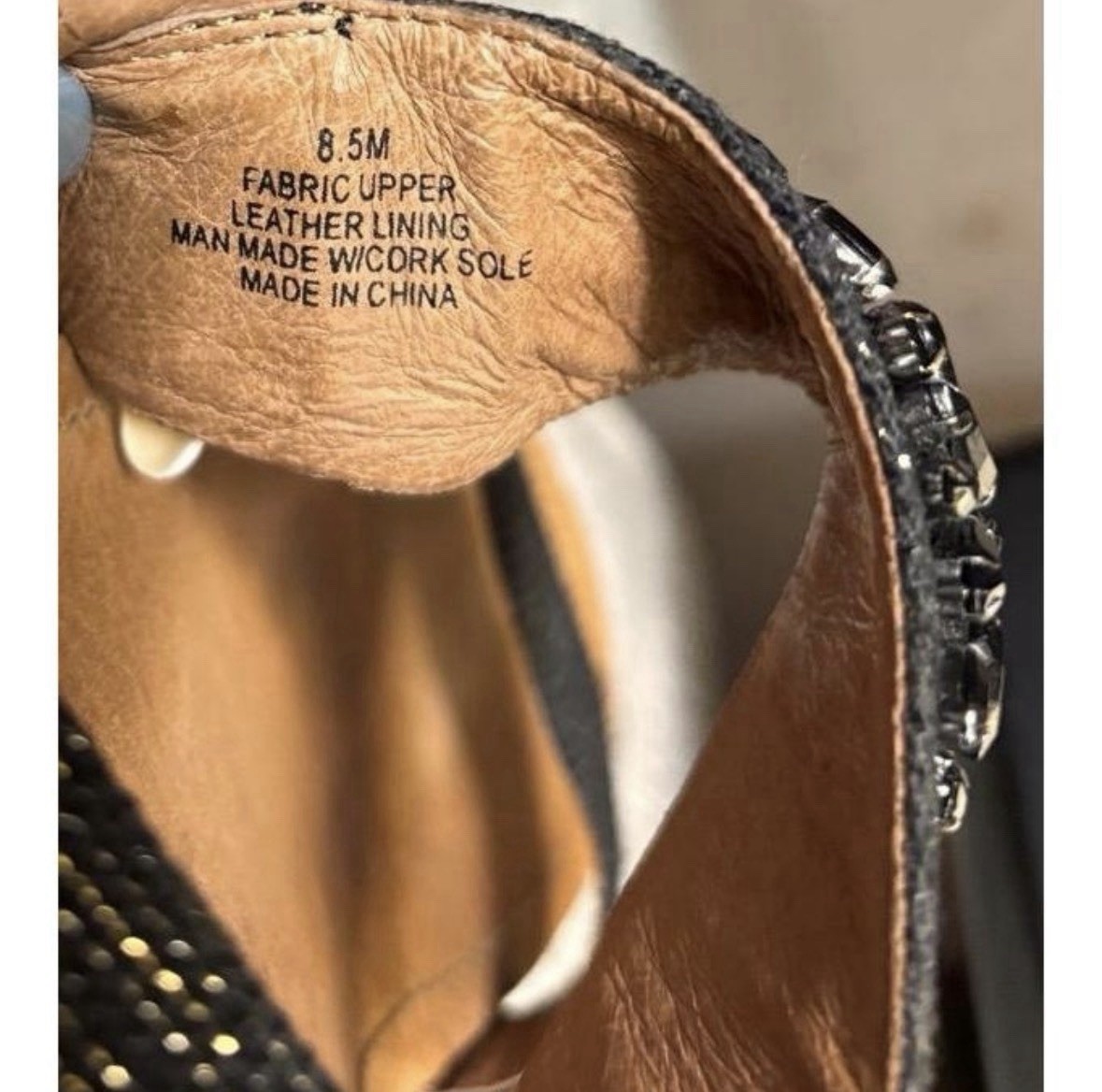 NURTURE by Lamaze Sandals Womens US 8.5M Black Beaded Ankle Strap Flat Casual