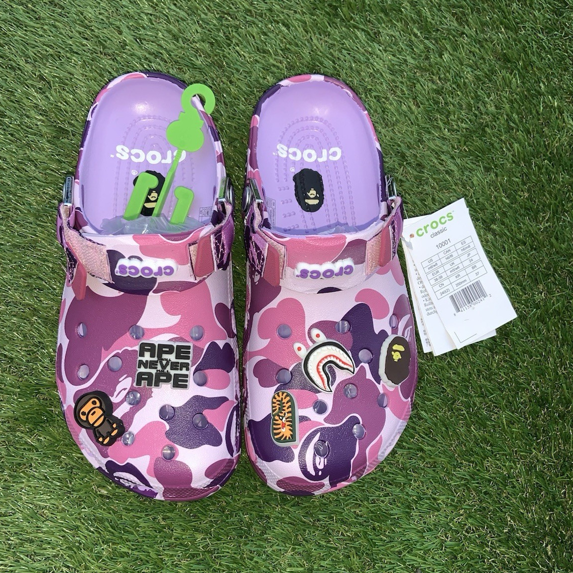 Crocs Classic Clog BAPE A Bathing Ape Purple Pink Camo Strap