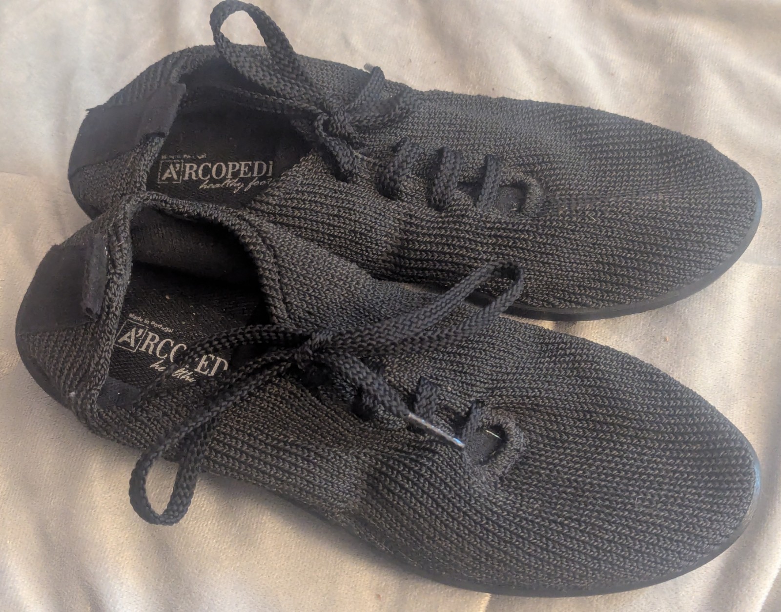 Arcopedico Black Knit lace up Sneakers Shoes Size EU 37 US 6-6.5 Women’s