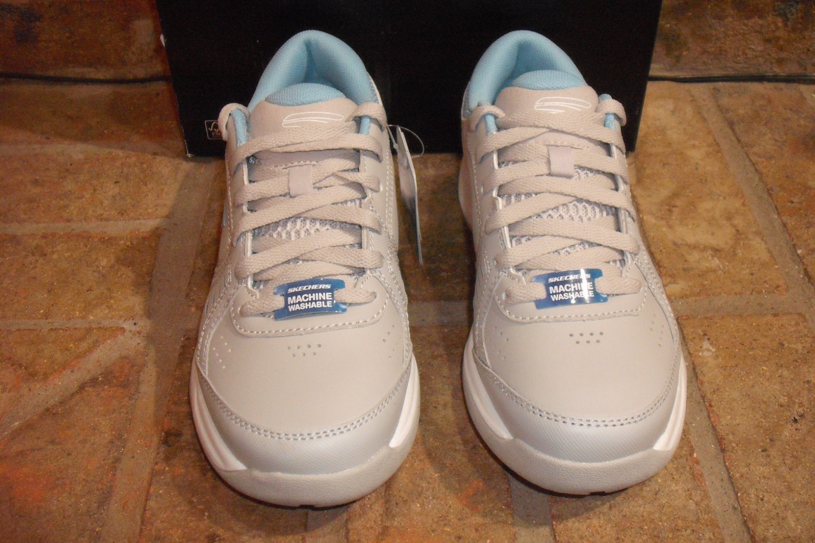 New Skechers Viper Court Smash Lady’s Pickleball Shoe/172072 Gray-Blue/MSRP $79